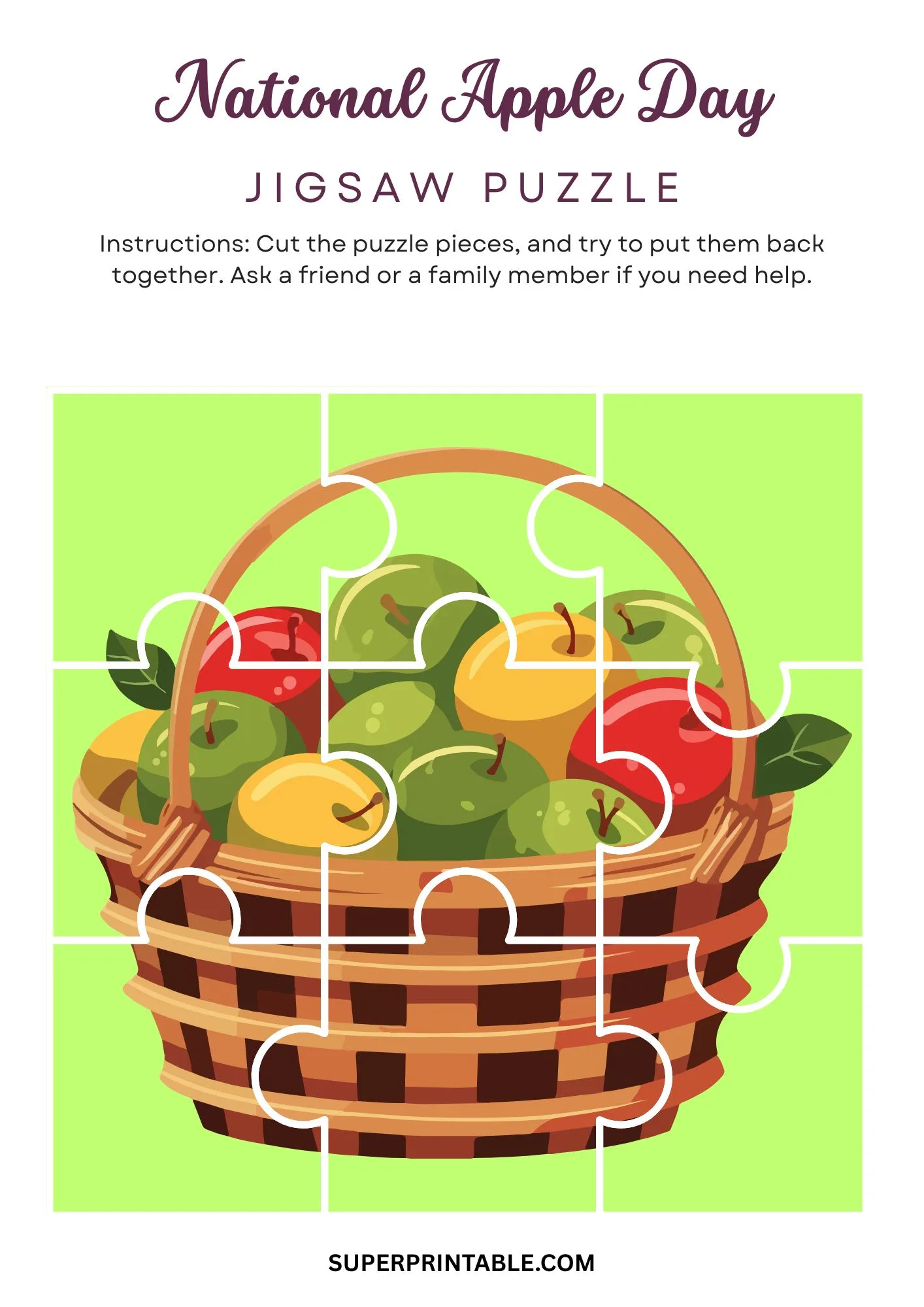 National Apple Day Jigsaw Puzzle Activity 7