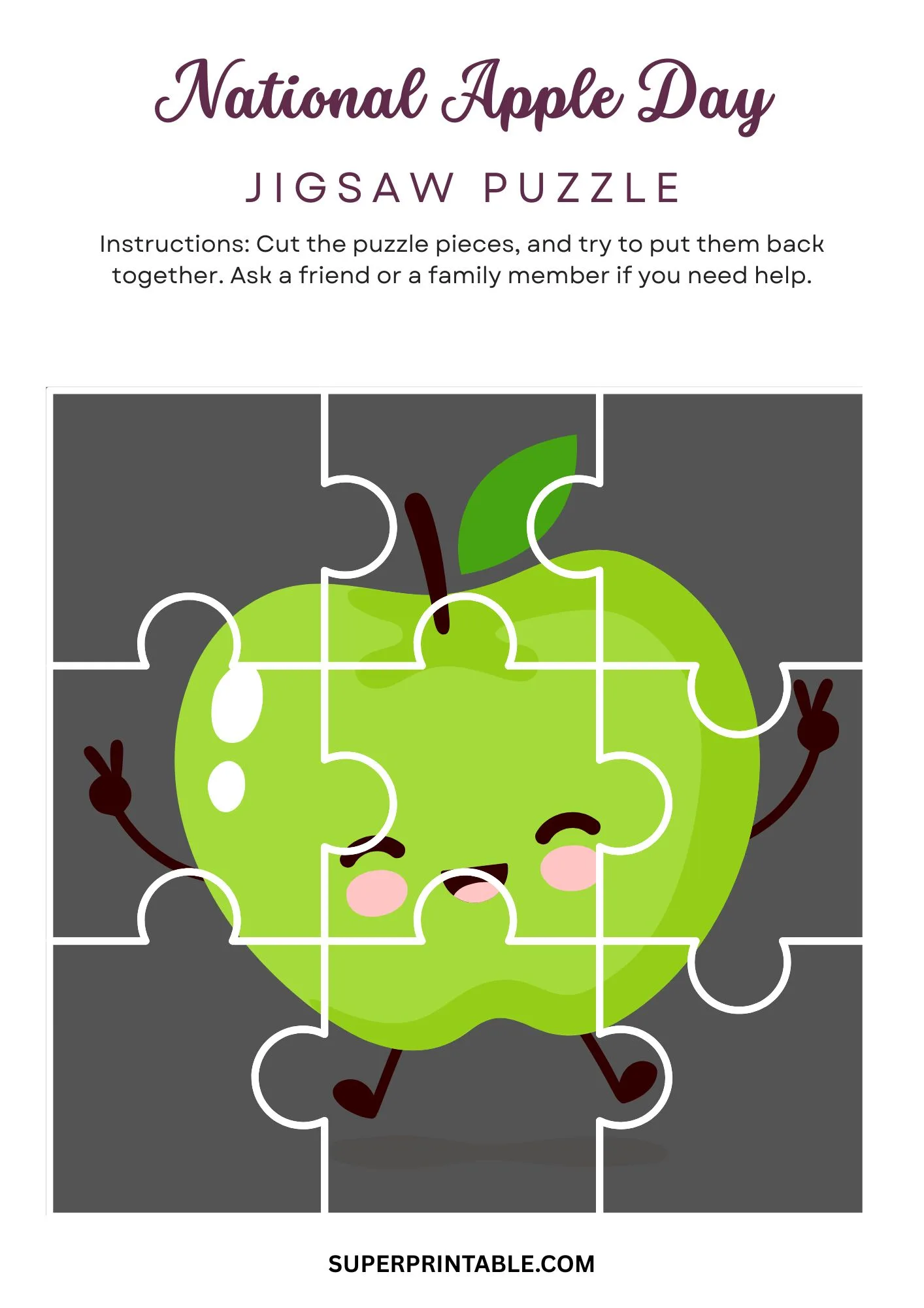National Apple Day Jigsaw Puzzle Activity 9