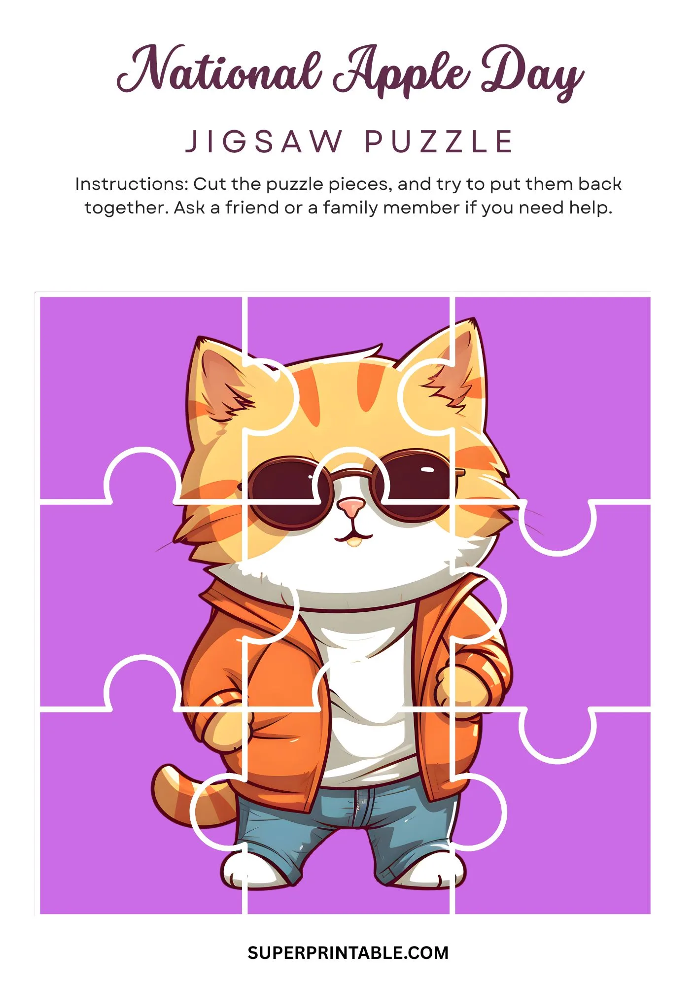 National Cat Day Jigsaw Puzzle Activity 3