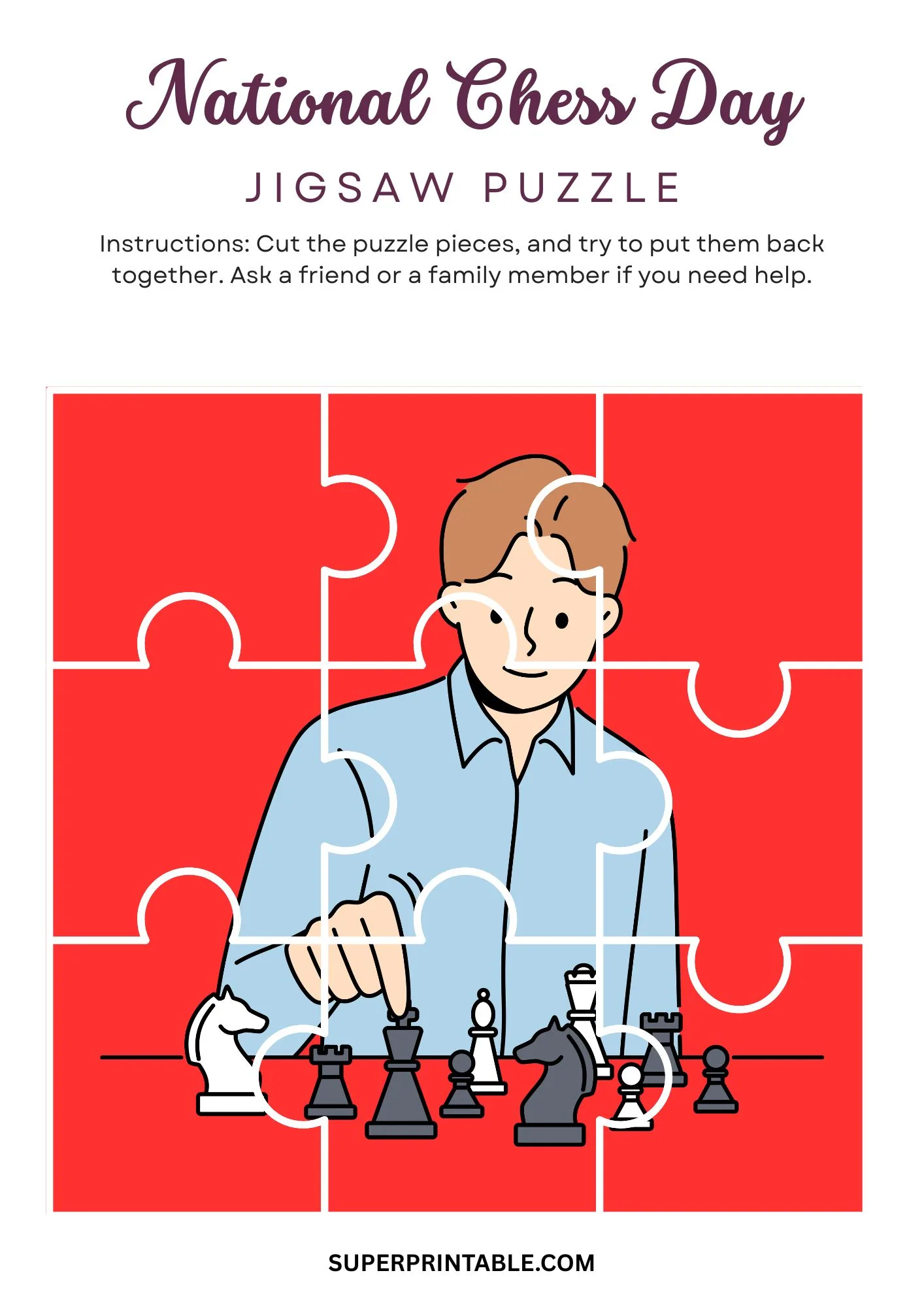 National Chess Day Jigsaw Puzzle Activity 5