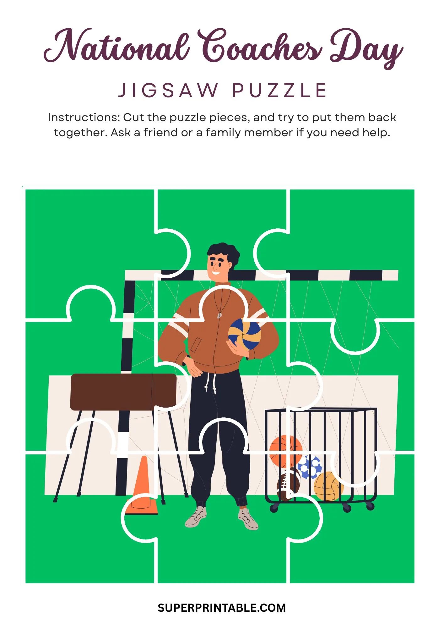 National Coaches Day Jigsaw Puzzle Activity 2