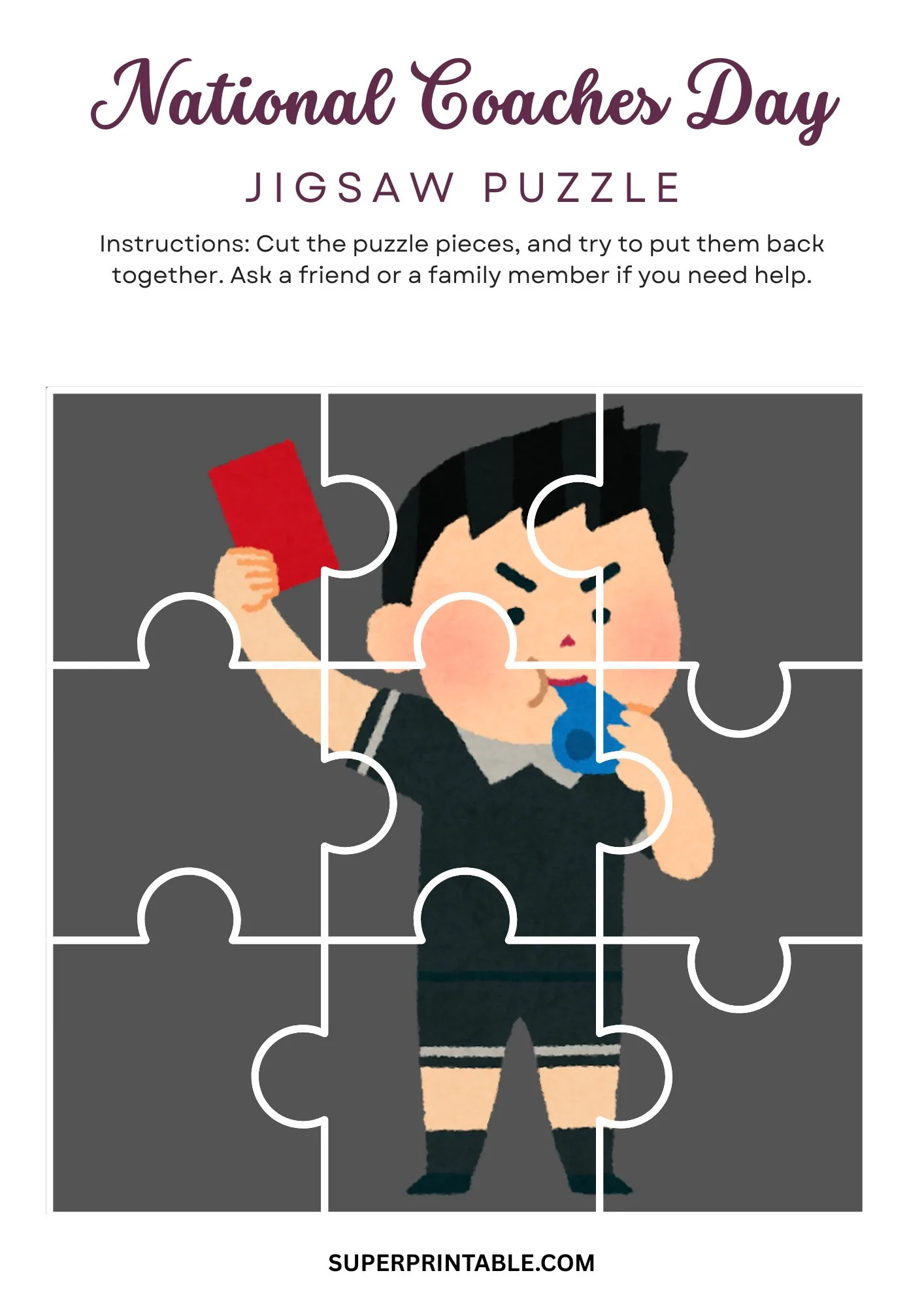 National Coaches Day Jigsaw Puzzle Activity 3