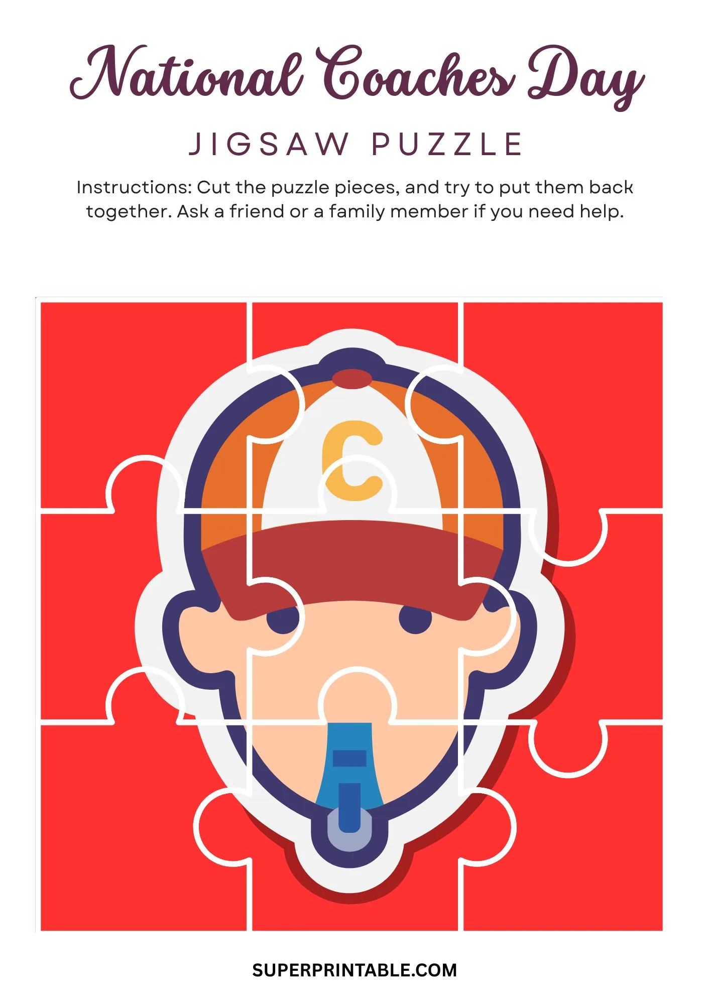 National Coaches Day Jigsaw Puzzle Activity 5