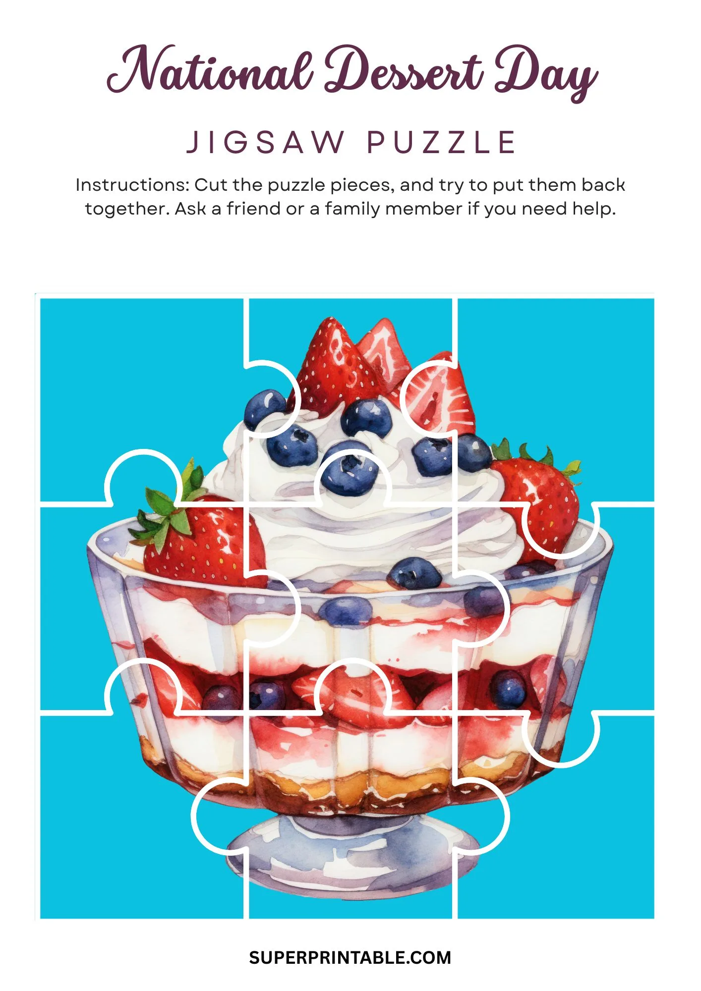 National Dessert Day Jigsaw Puzzle Activity 4