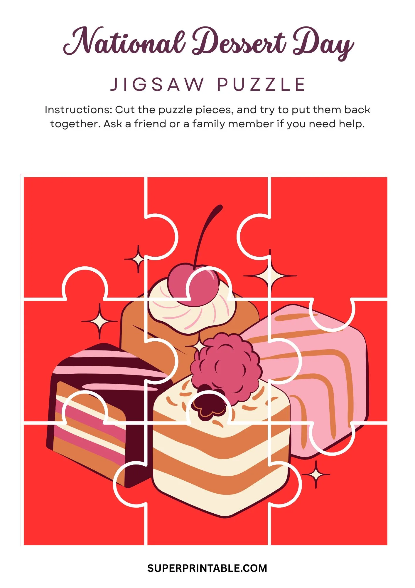 National Dessert Day Jigsaw Puzzle Activity 5