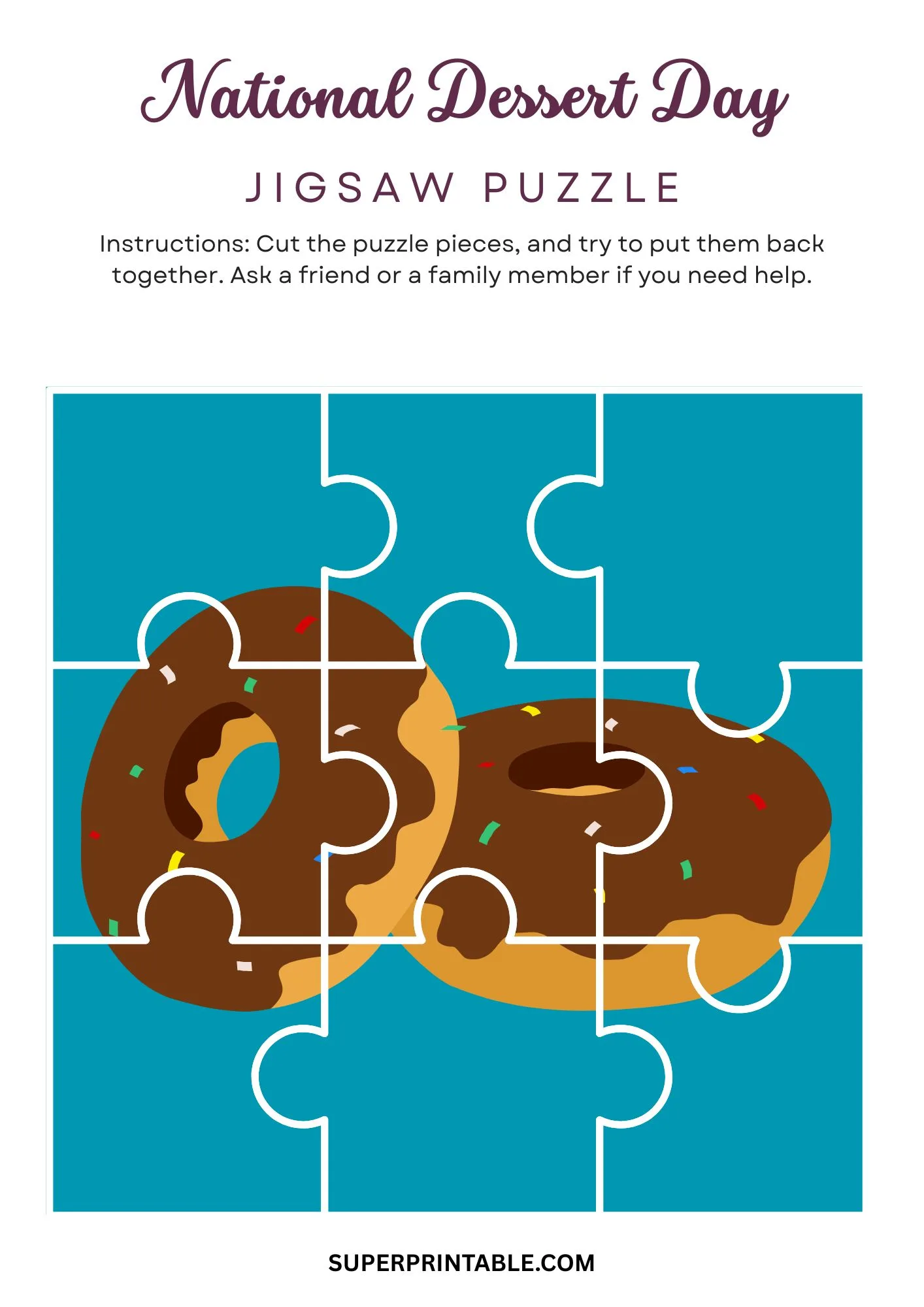 National Dessert Day Jigsaw Puzzle Activity 6