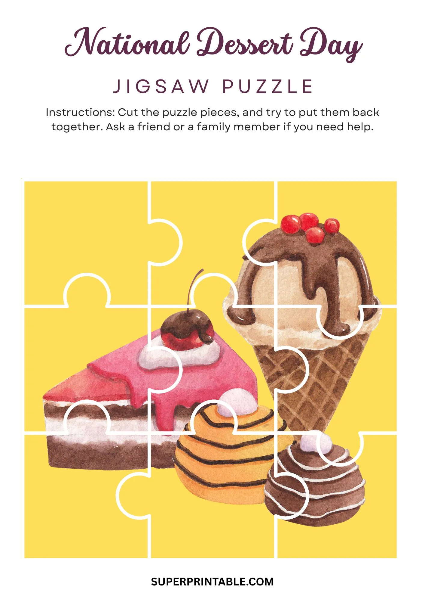 National Dessert Day Jigsaw Puzzle Activity 7