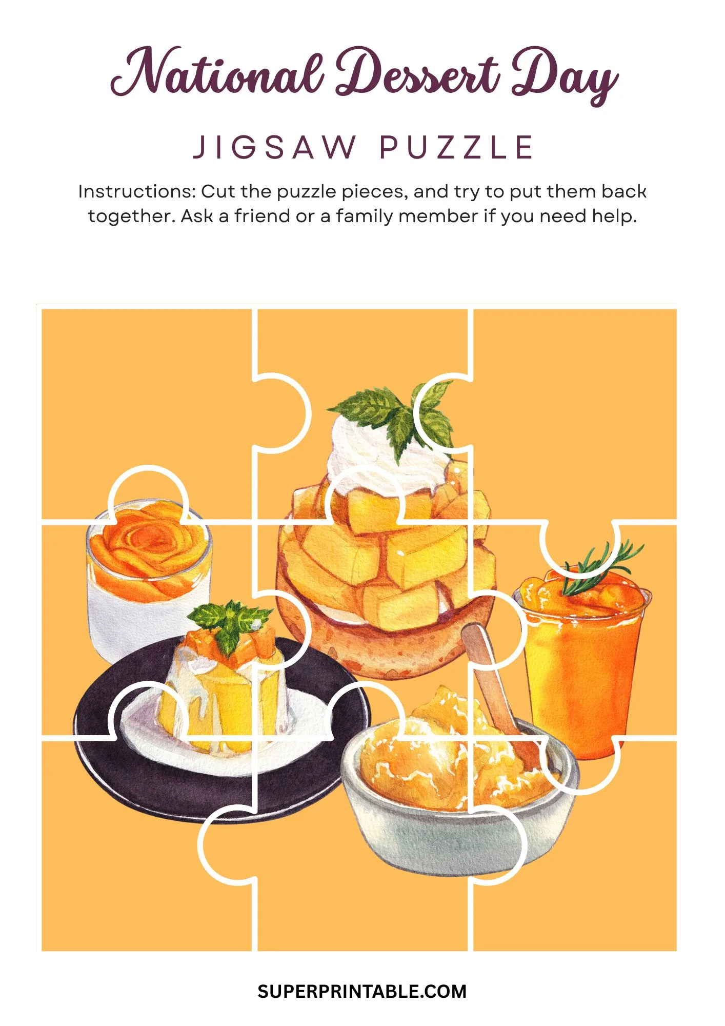 National Dessert Day Jigsaw Puzzle Activity 8