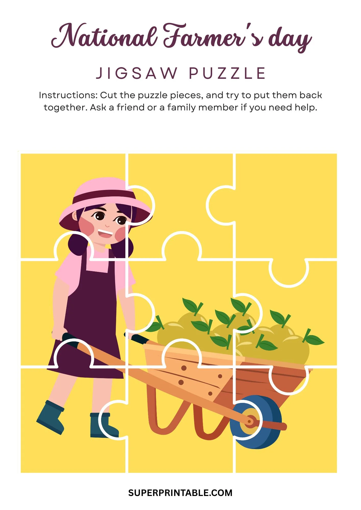 National Farmer's day Jigsaw Puzzle Activity 5