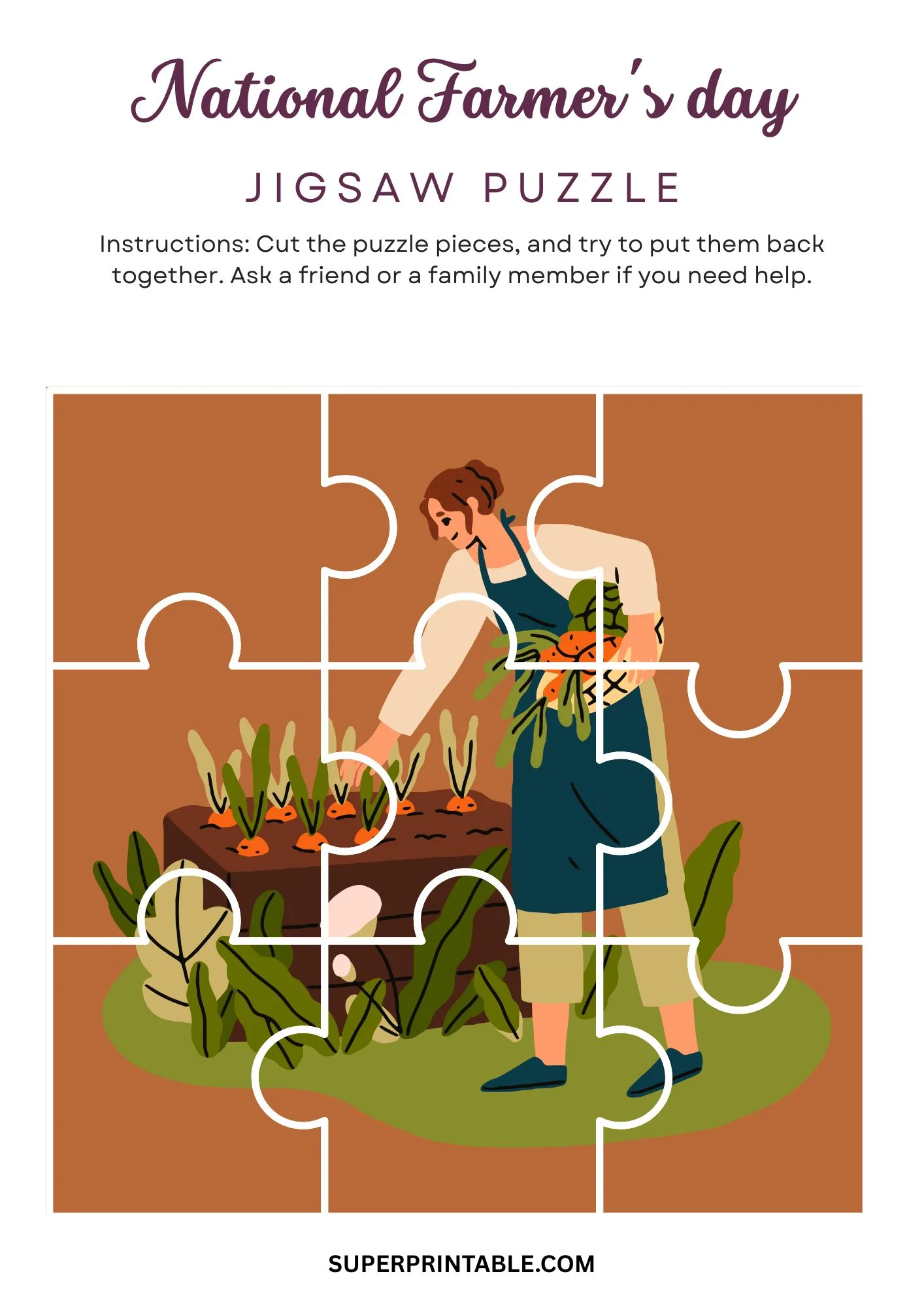 National Farmer's day Jigsaw Puzzle Activity 6