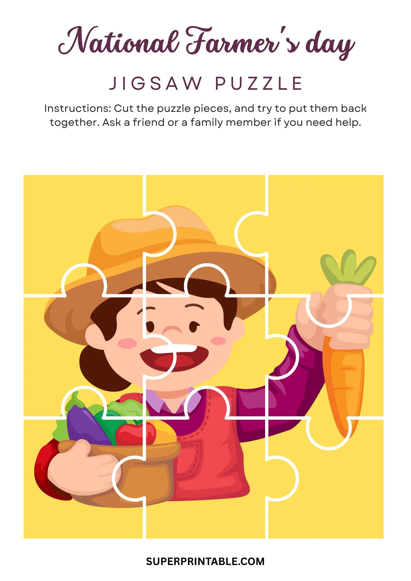 National Farmer's day Jigsaw Puzzle Activity 7