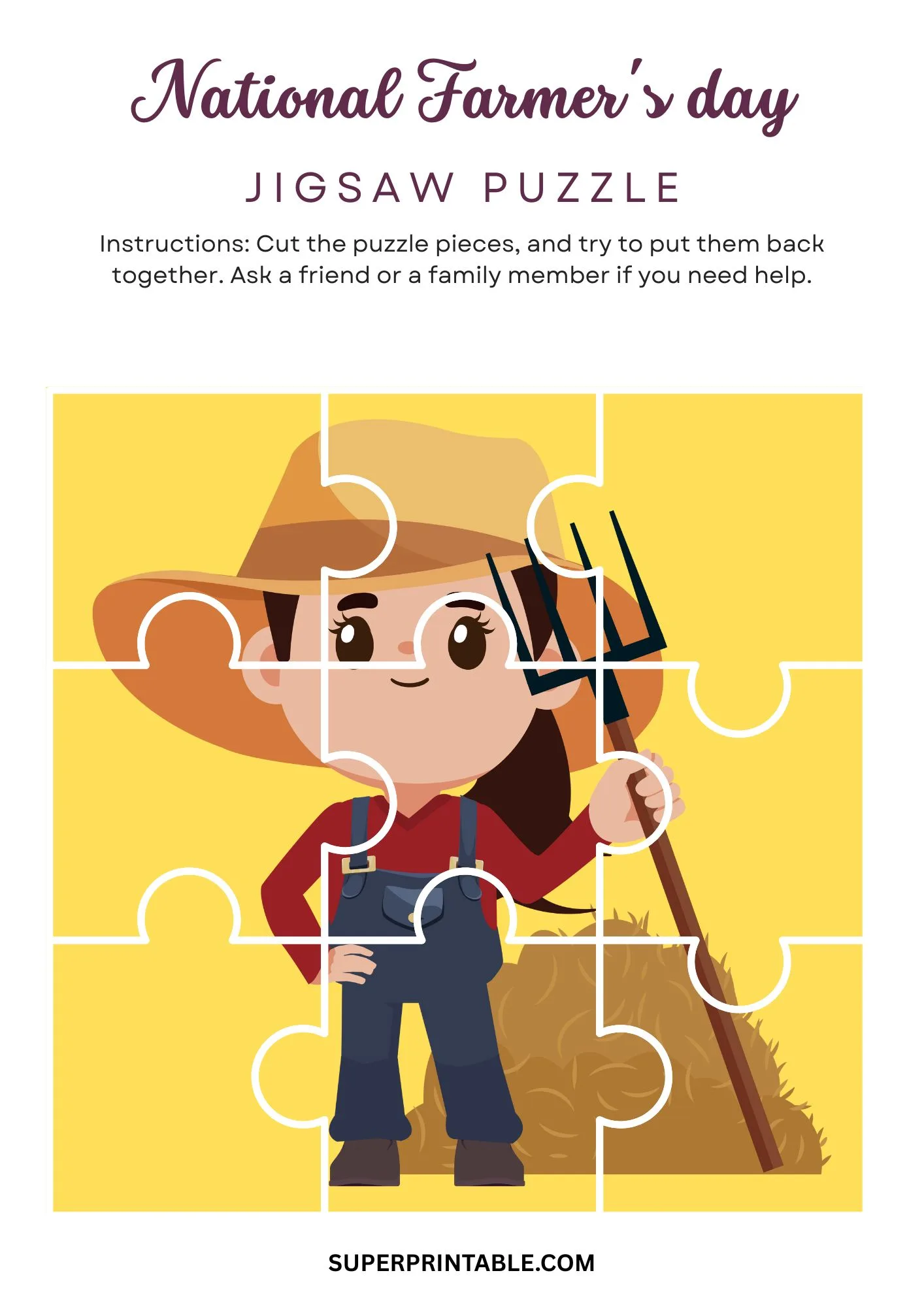 National Farmer's day Jigsaw Puzzle Activity 9
