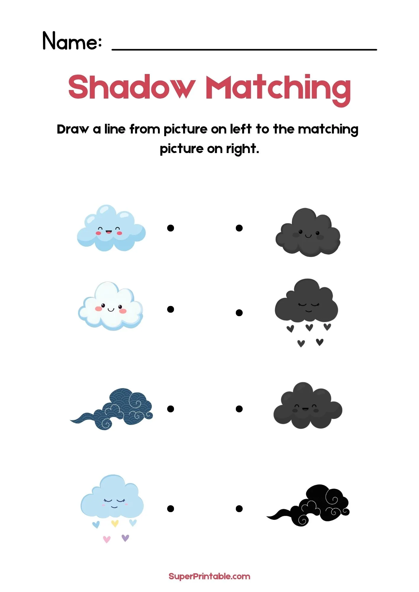 Nature Find The Shadow Matching Worksheet 4