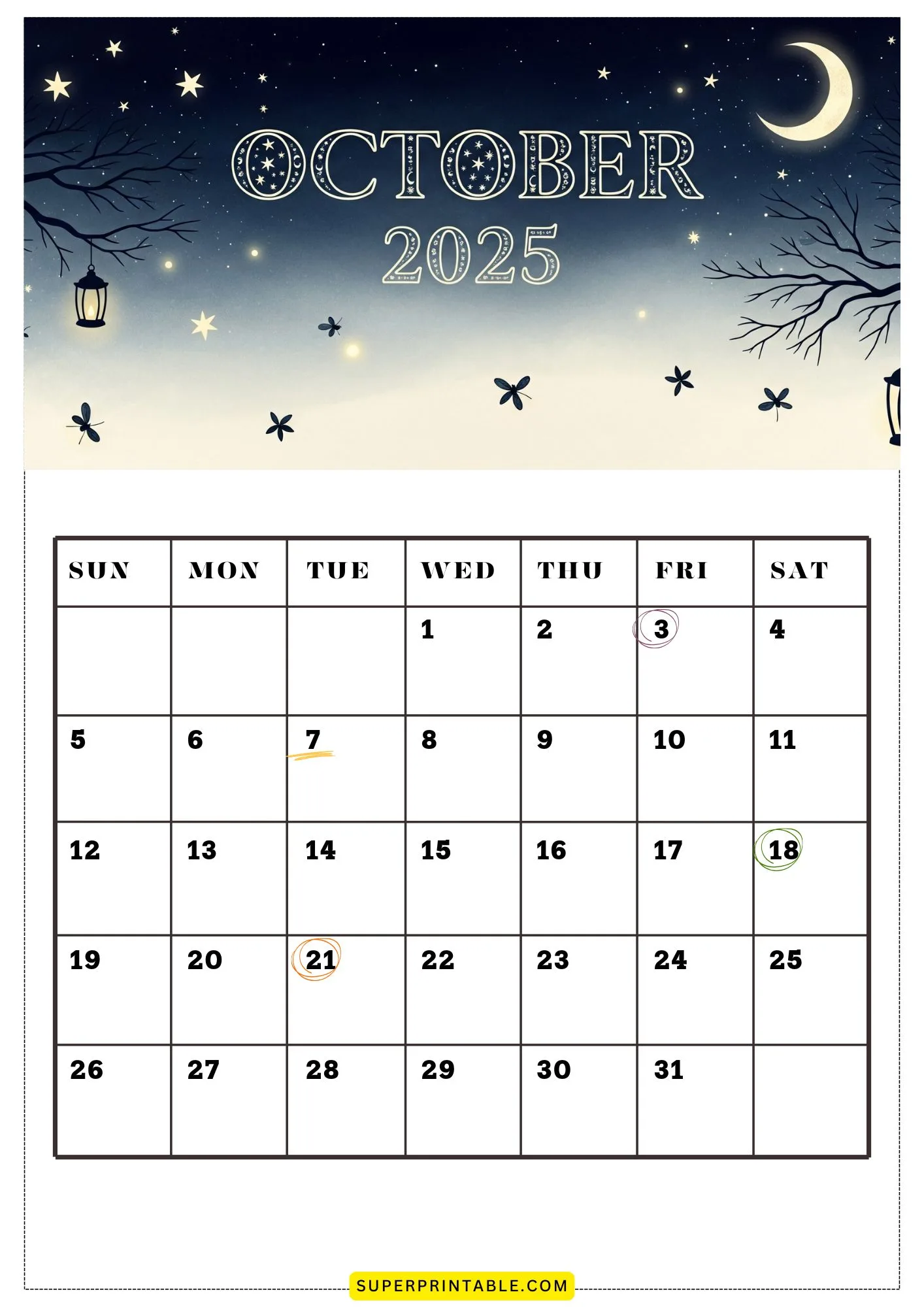October 2025 Calendar Printable 5