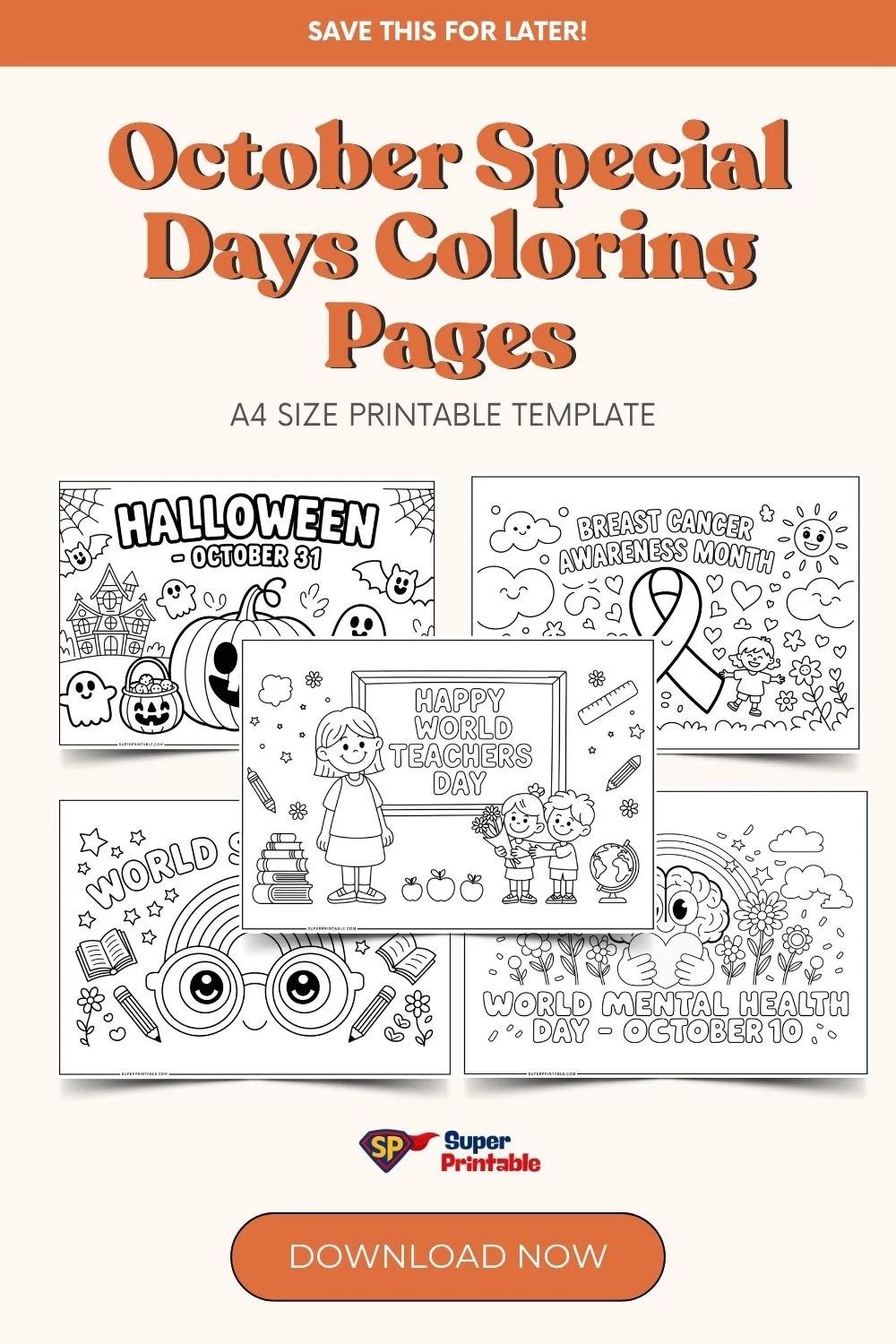 October Special Days Coloring Pages Pinterest Image