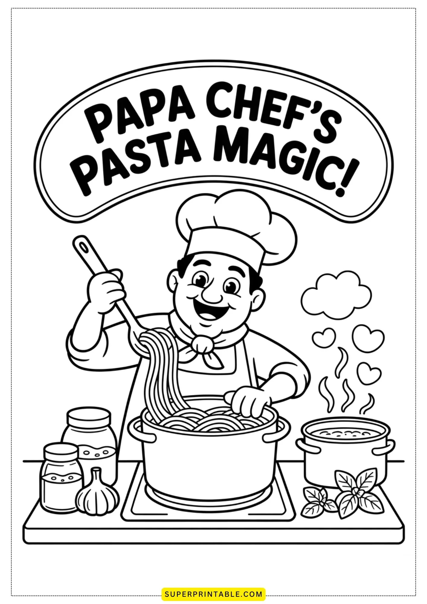 Papa Chef’s Kitchen Adventures Coloring Pages 1