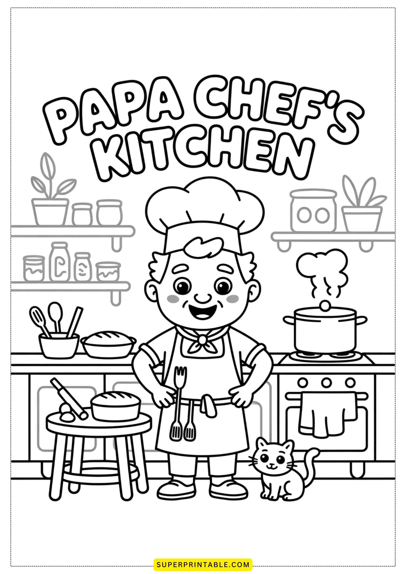 Papa Chef’s Kitchen Adventures Coloring Pages 2