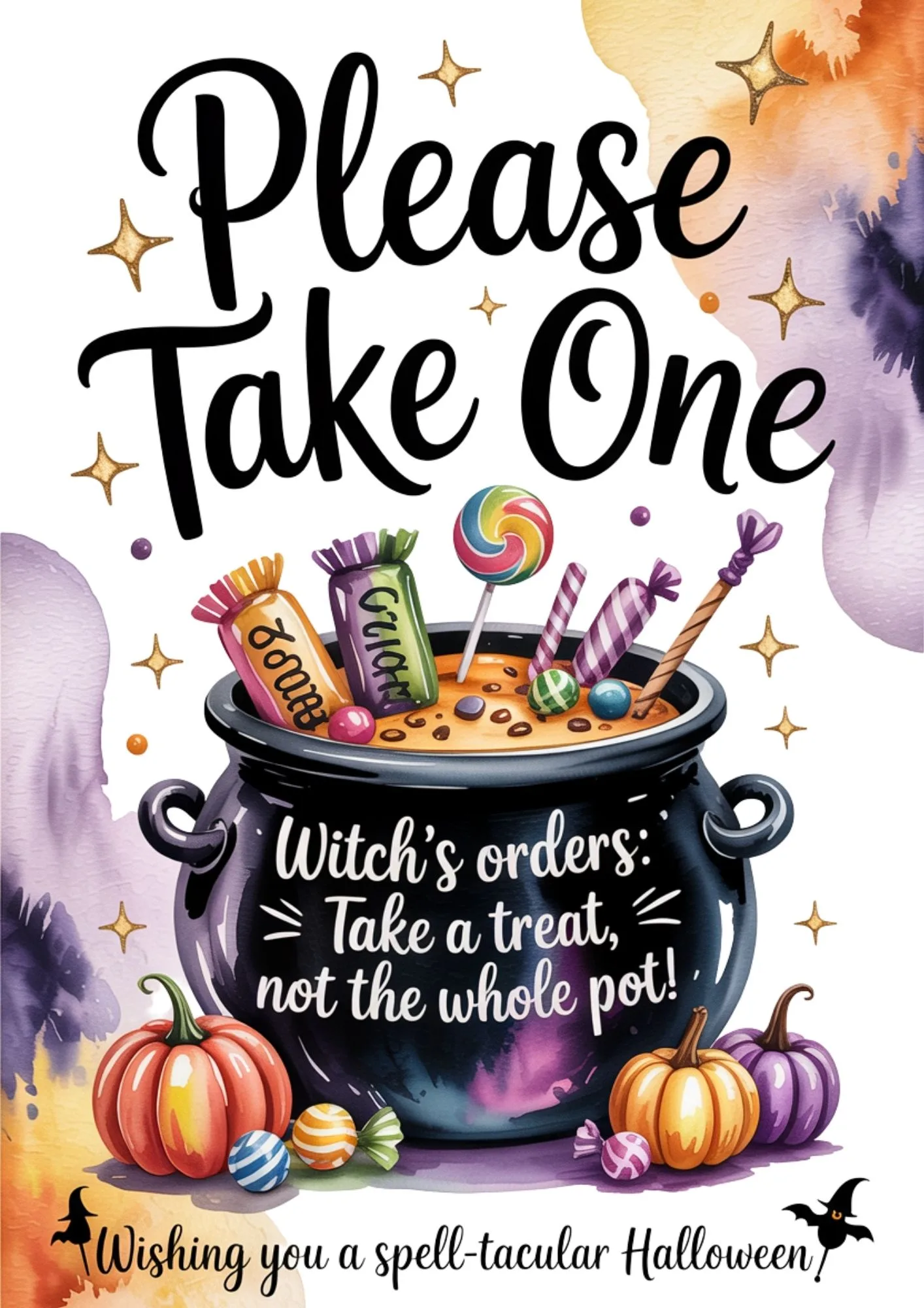 Please Take One Halloween Sign Printable 1