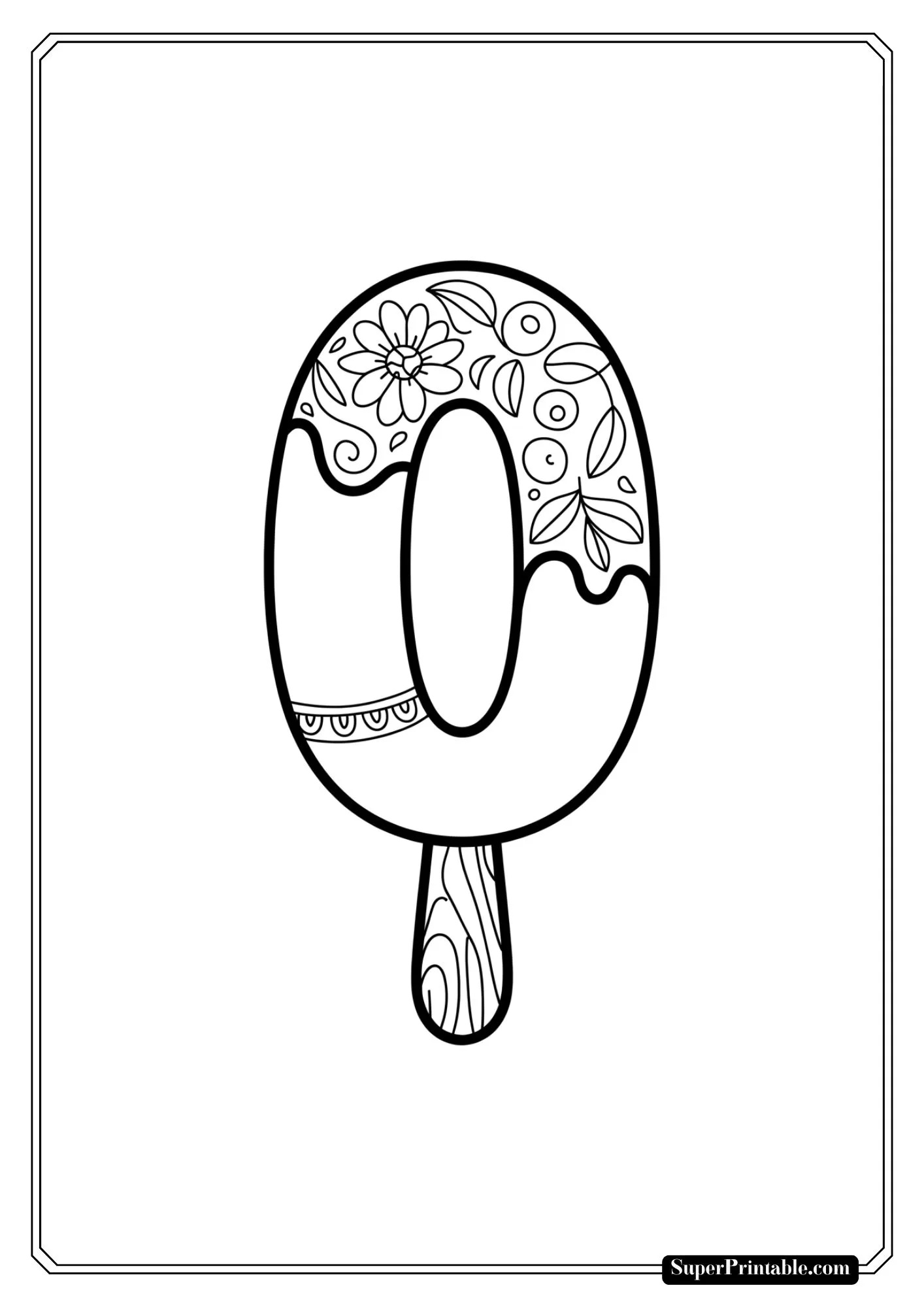Popsicle Numbers Coloring Pages 1