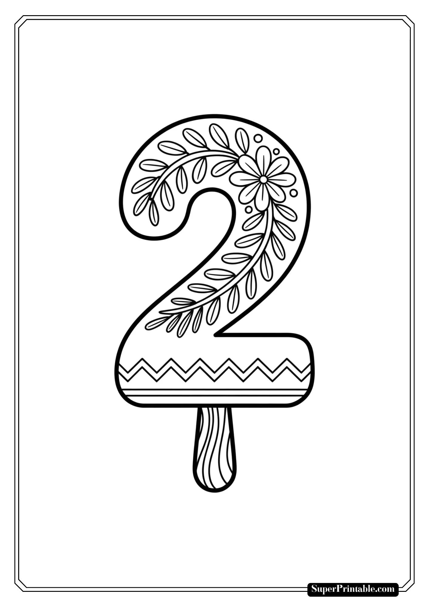 Popsicle Numbers Coloring Pages 3