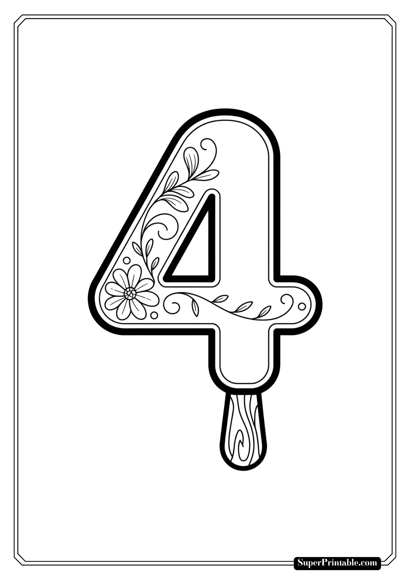 Popsicle Numbers Coloring Pages 5