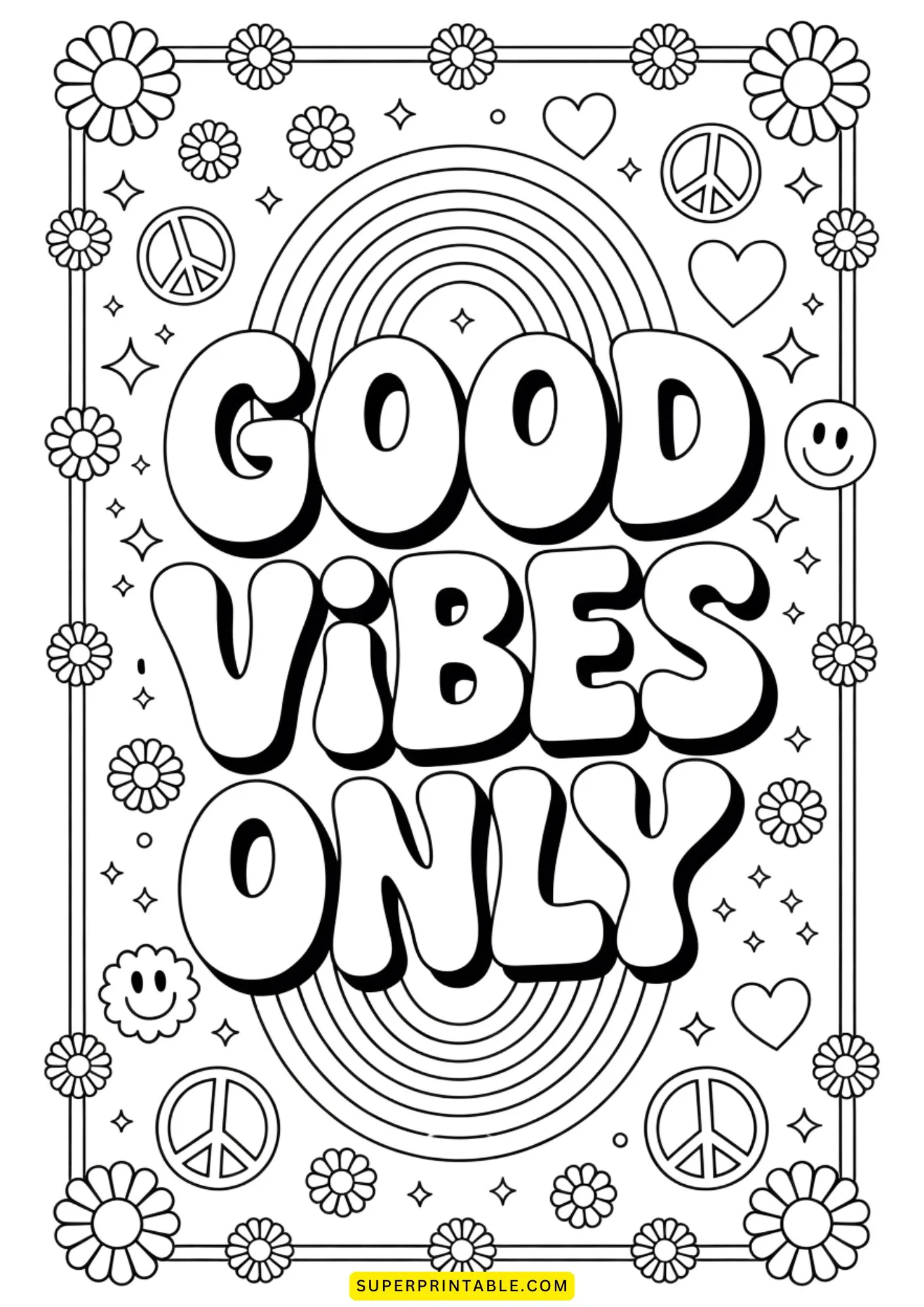 Positive Vibes Coloring Pages 1