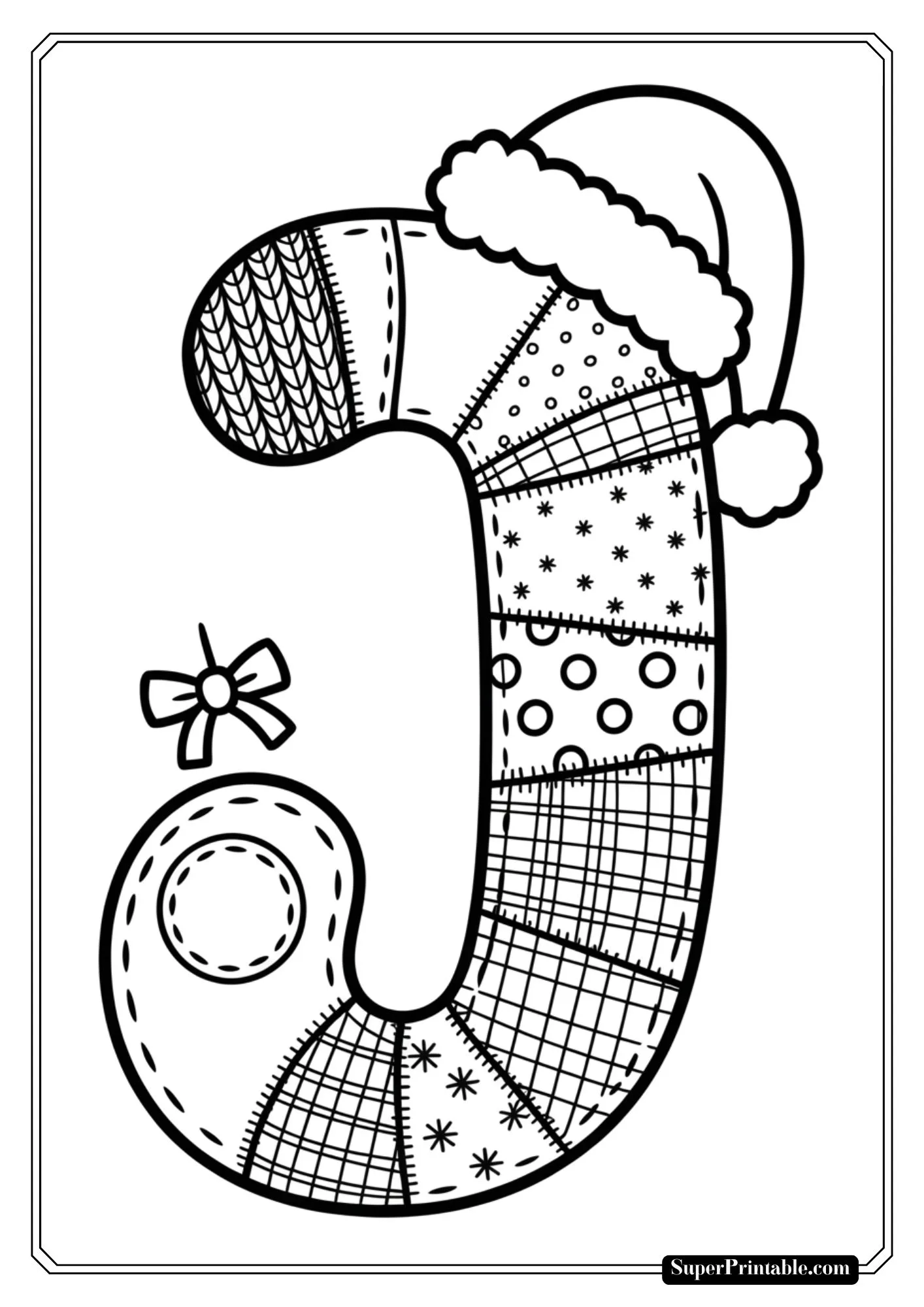 Quilted Christmas Alphabet Coloring Pages 10