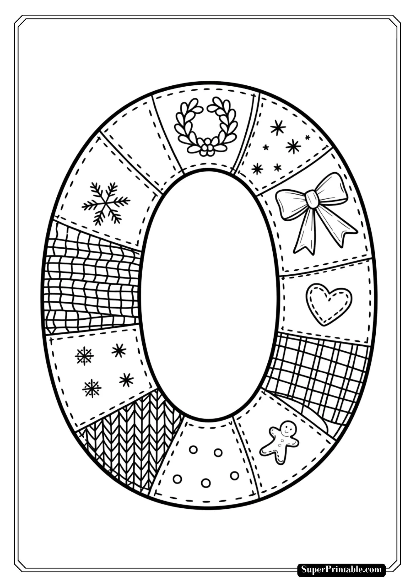 Quilted Christmas Alphabet Coloring Pages 15