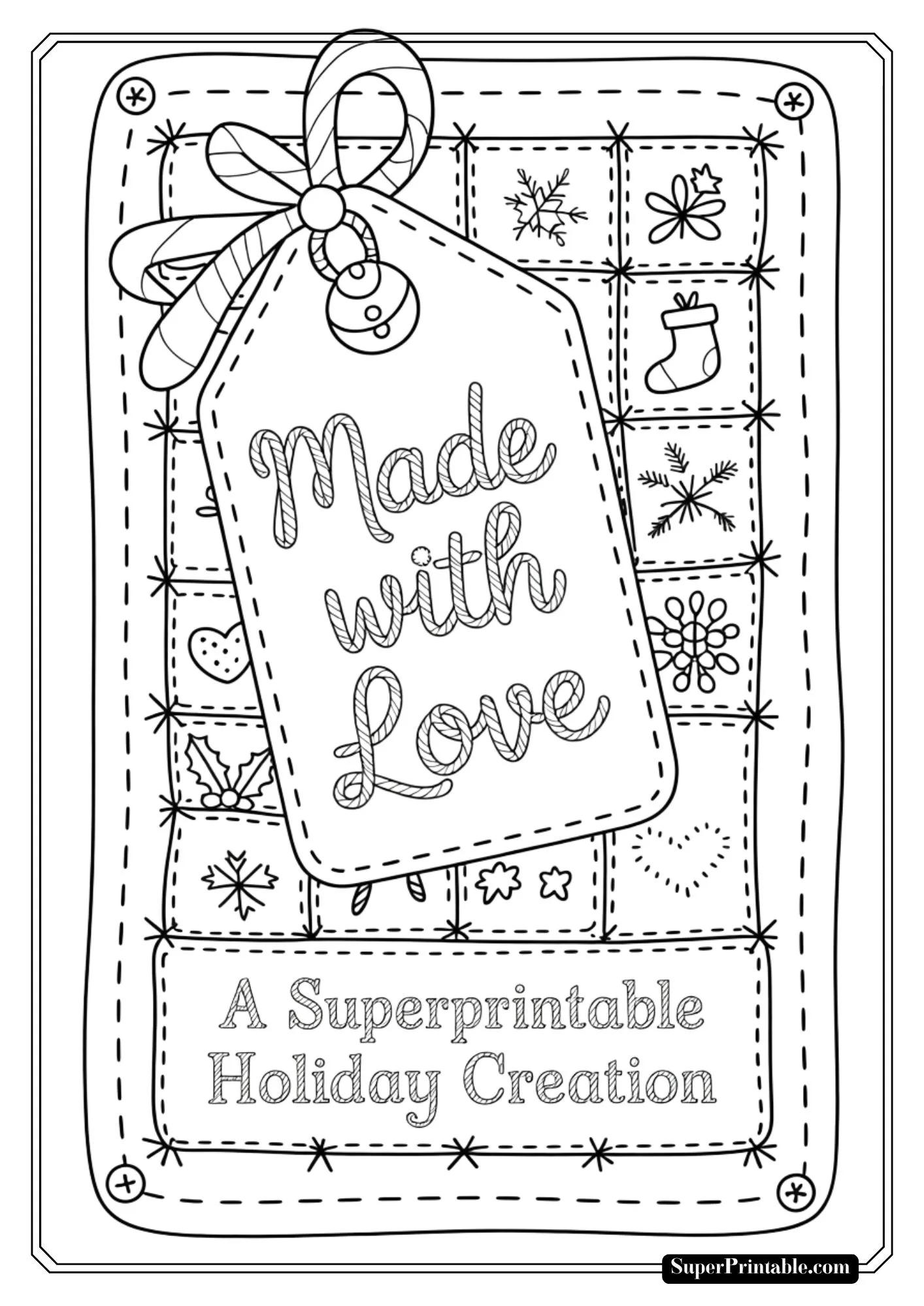 Quilted Christmas Alphabet Coloring Pages Last
