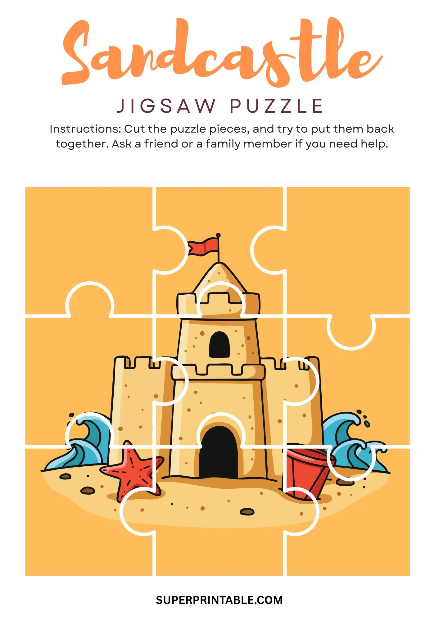 Sandcastle Jigsaw Puzzle Activity 1