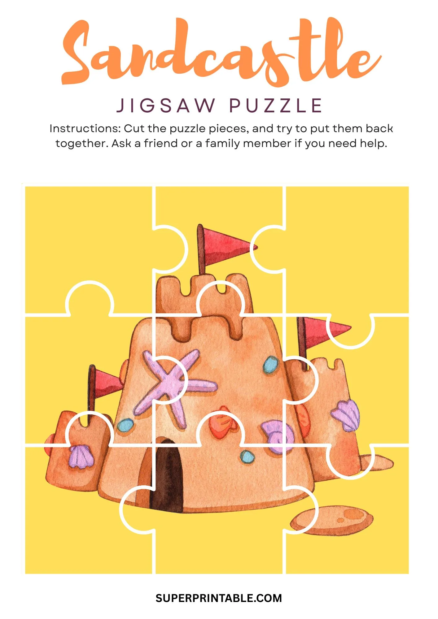 Sandcastle Jigsaw Puzzle Activity 3