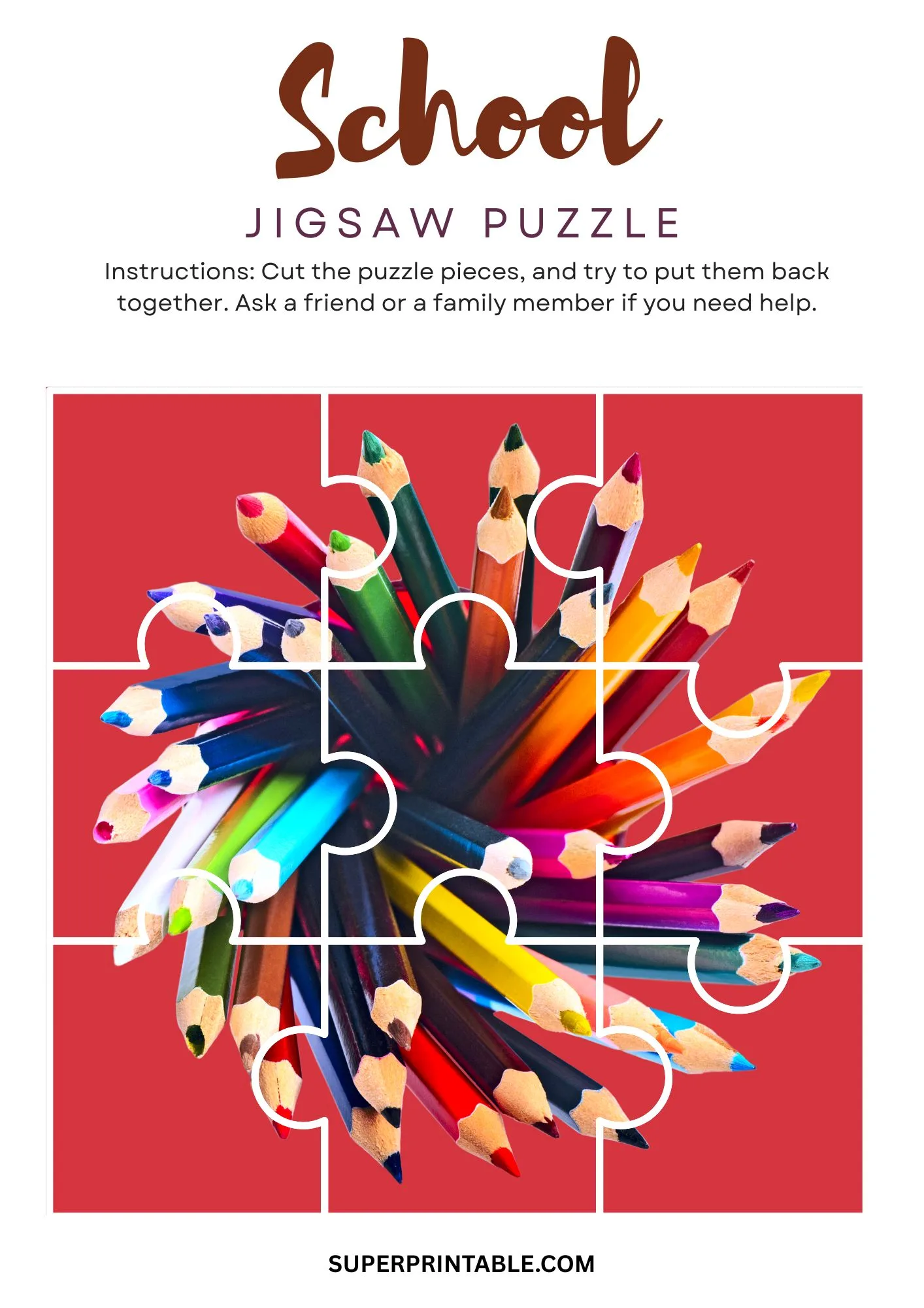 School Jigsaw Puzzle Activity 3