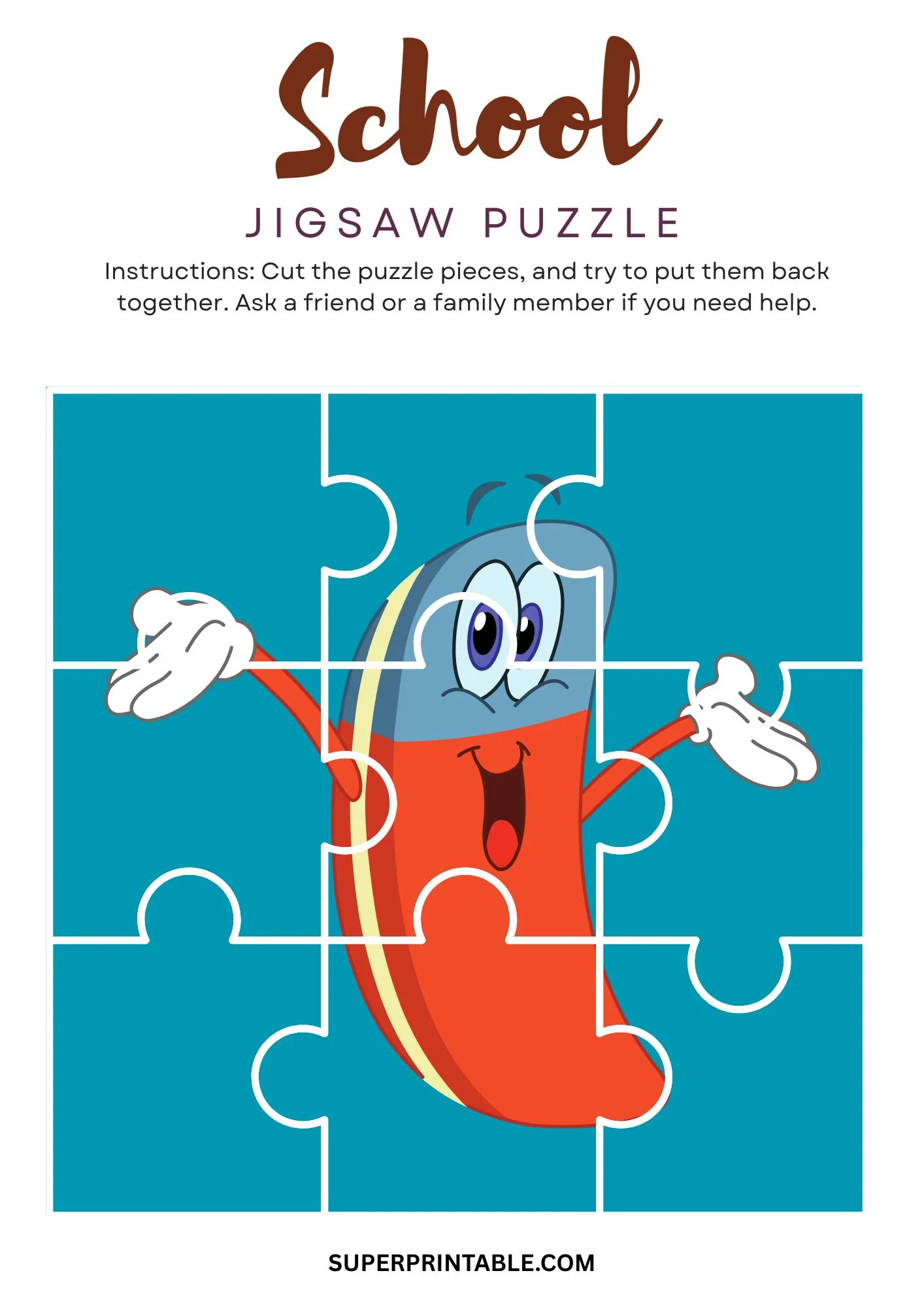 School Jigsaw Puzzle Activity 6