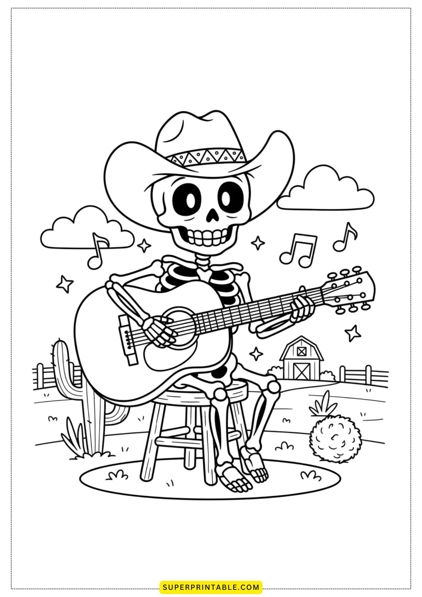 Skeleton World Coloring Pages 1