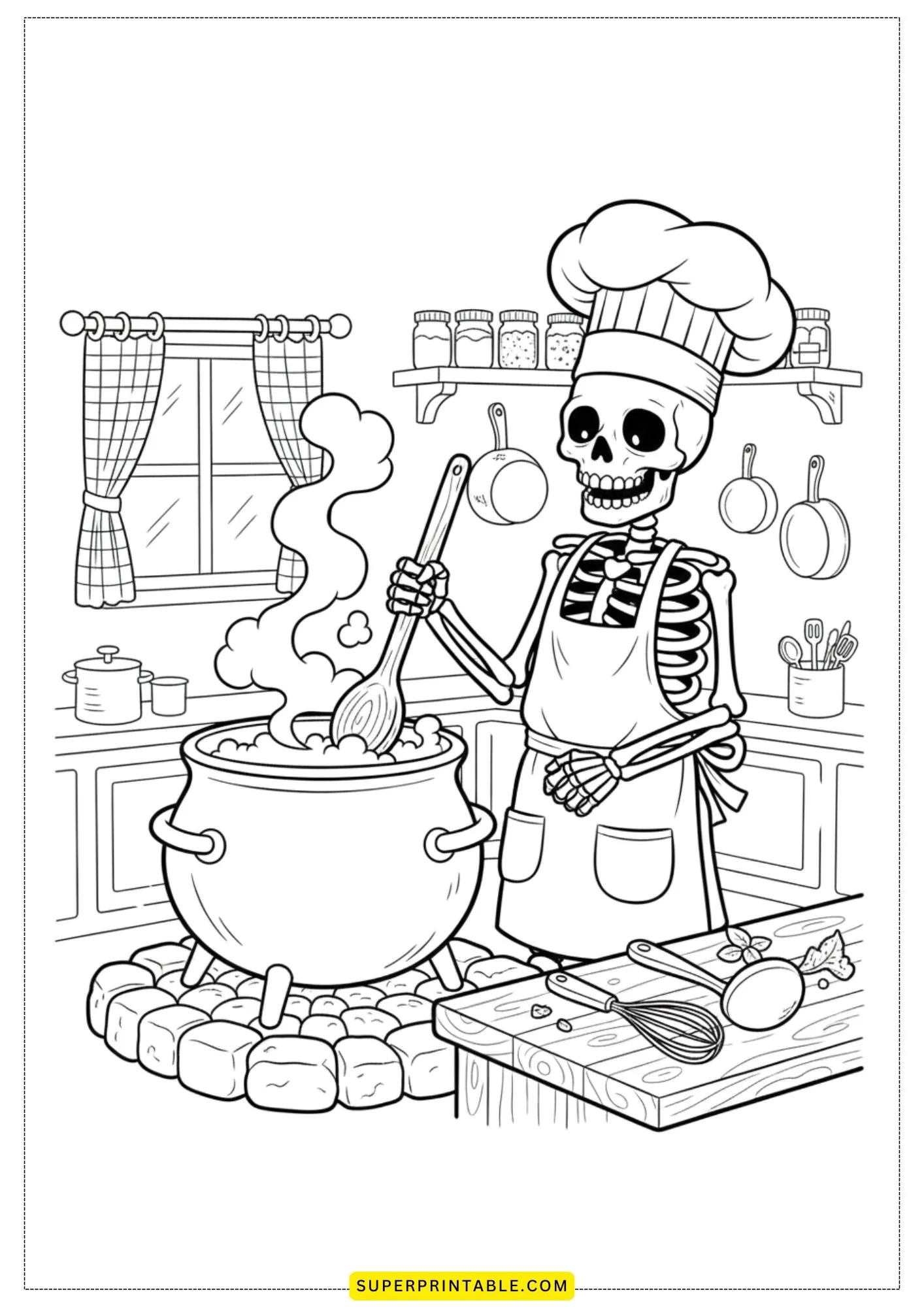 Skeleton World Coloring Pages 2