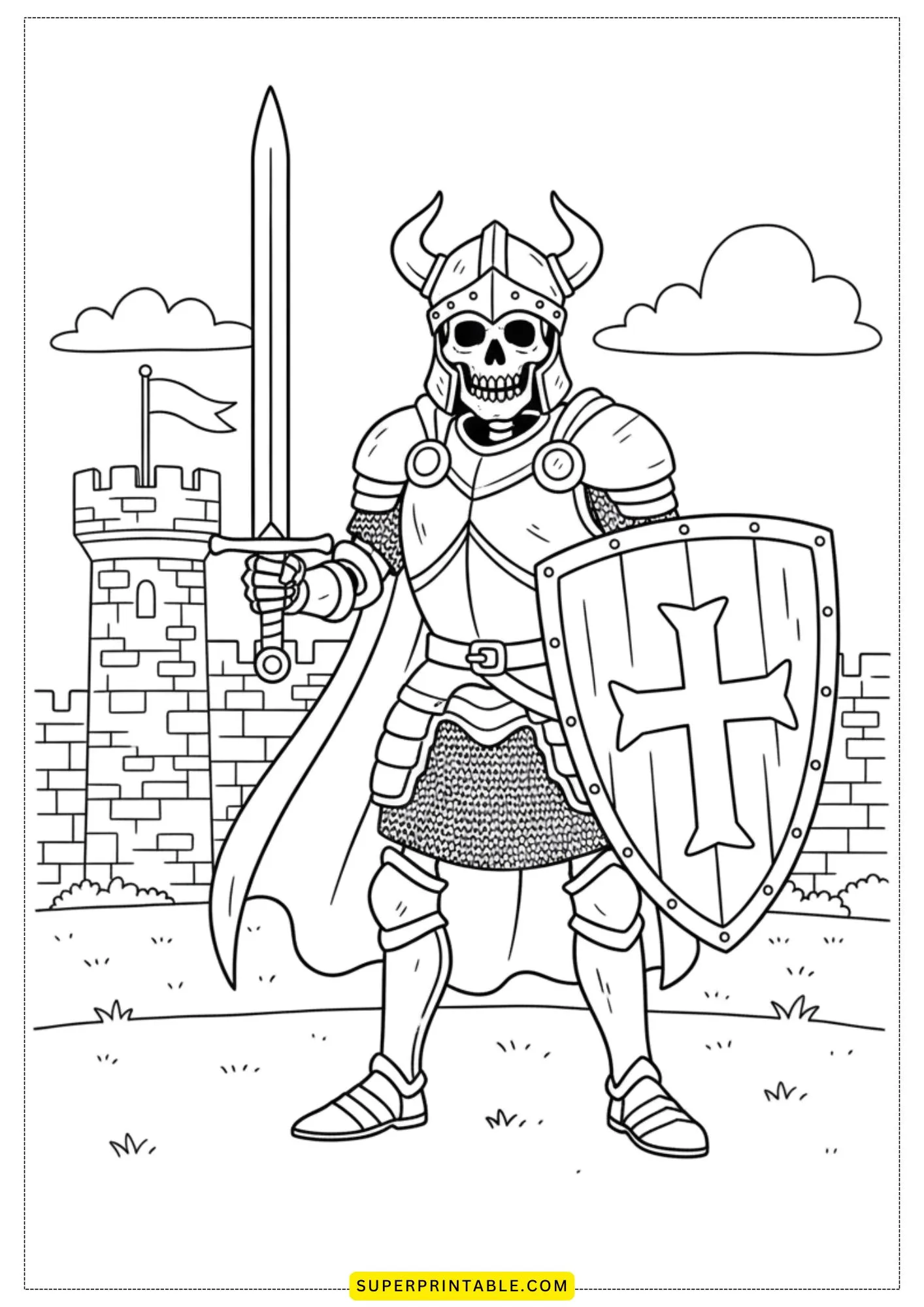 Skeleton World Coloring Pages 4