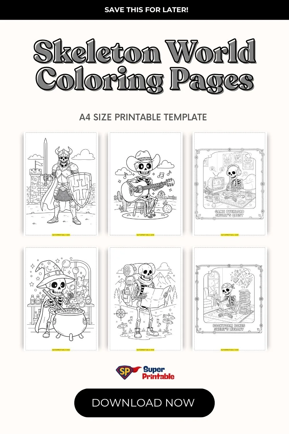 Skeleton World Coloring Pages Pinterest Image