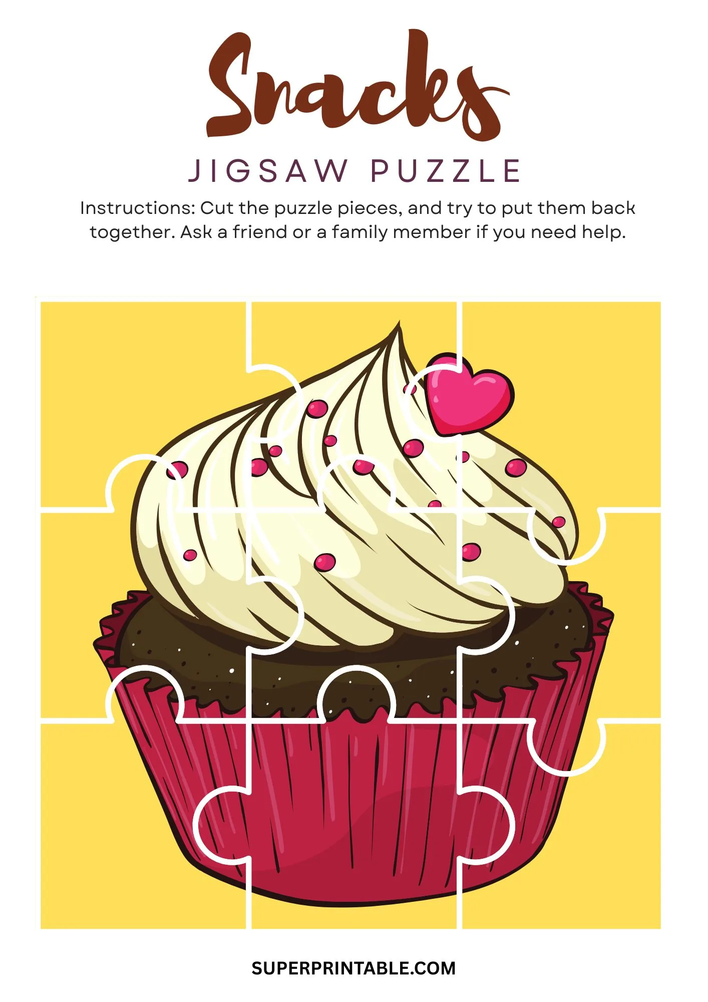 Snacks Jigsaw Puzzle Activity 1