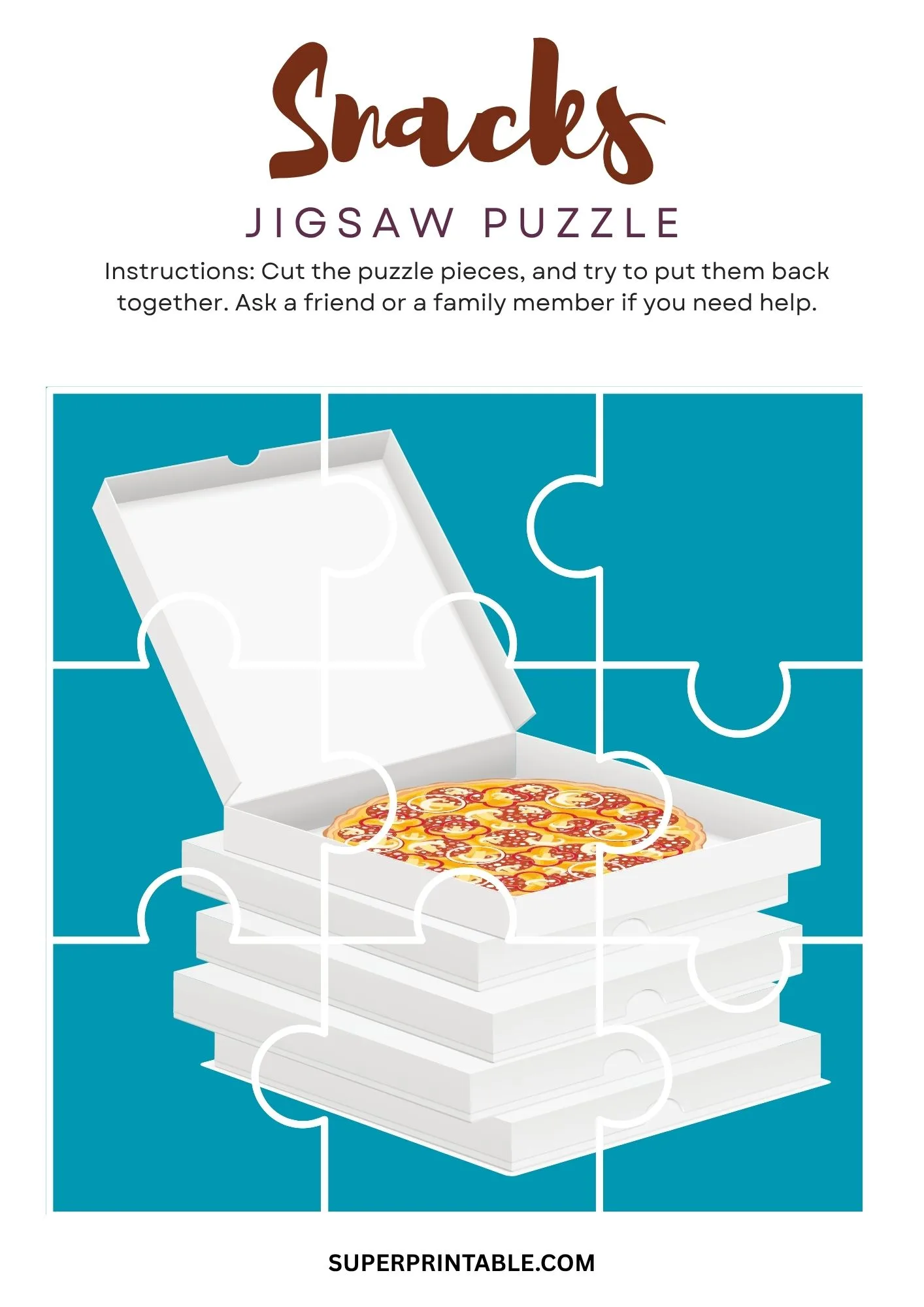 Snacks Jigsaw Puzzle Activity 10