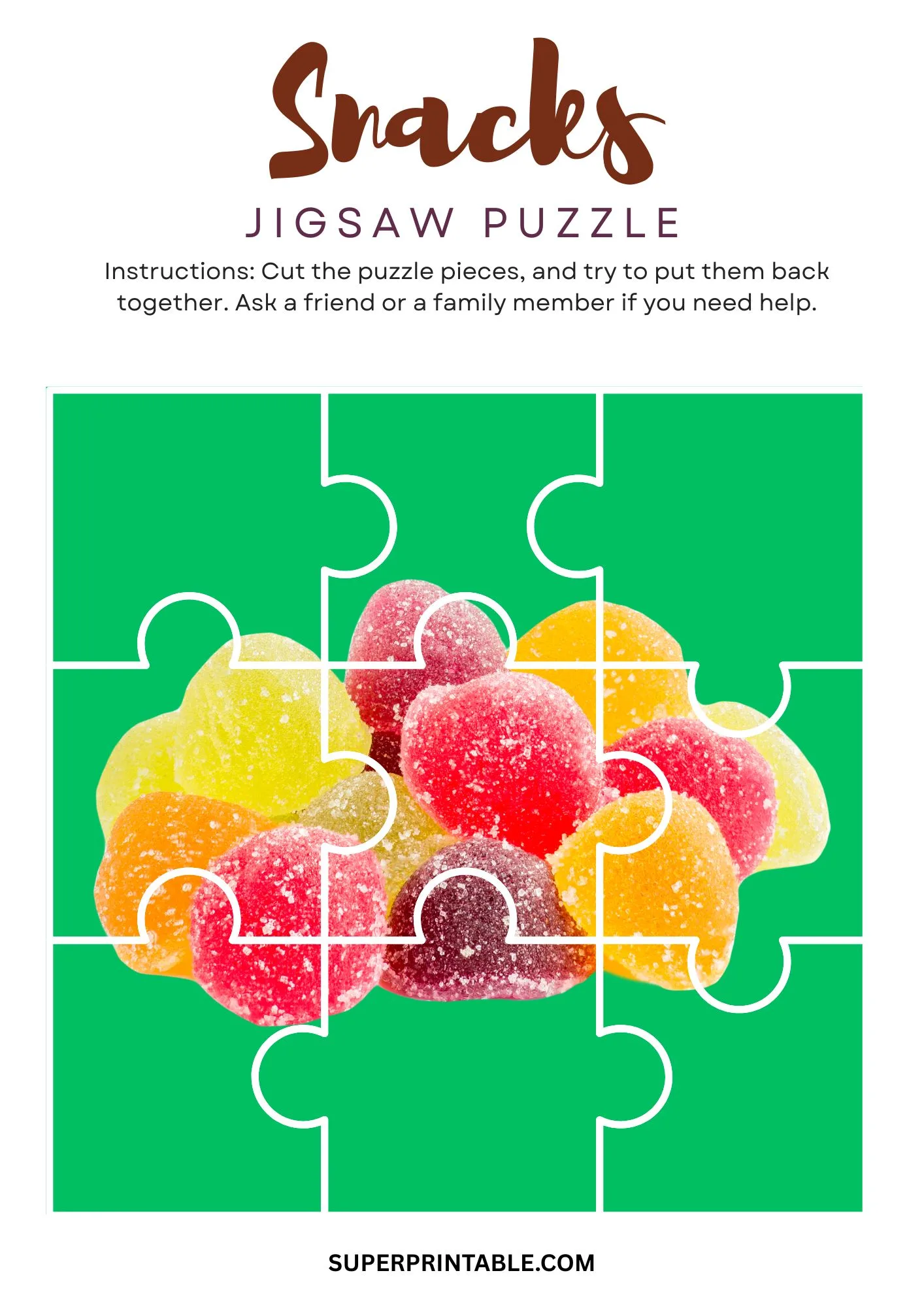 Snacks Jigsaw Puzzle Activity 4
