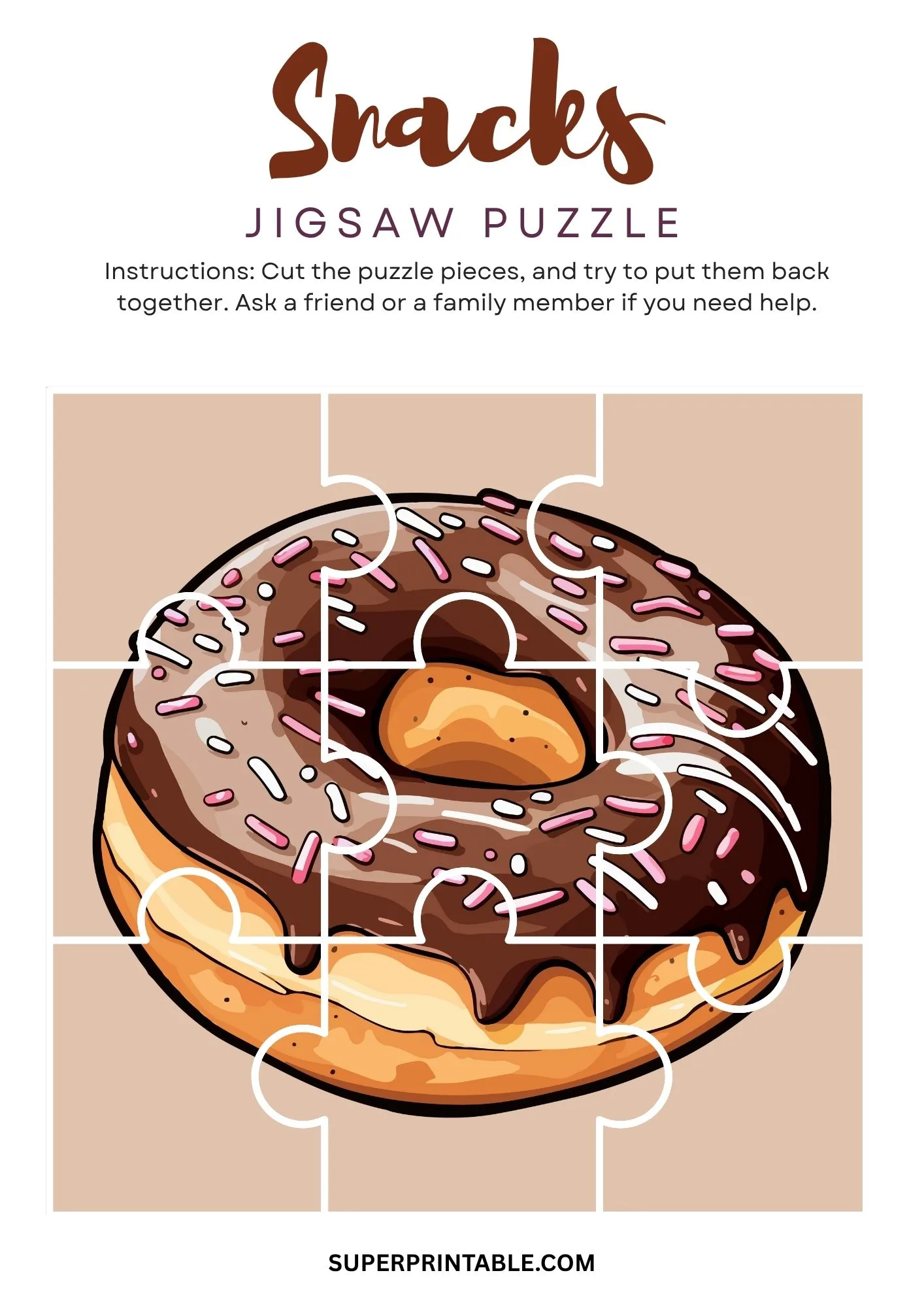 Snacks Jigsaw Puzzle Activity 6