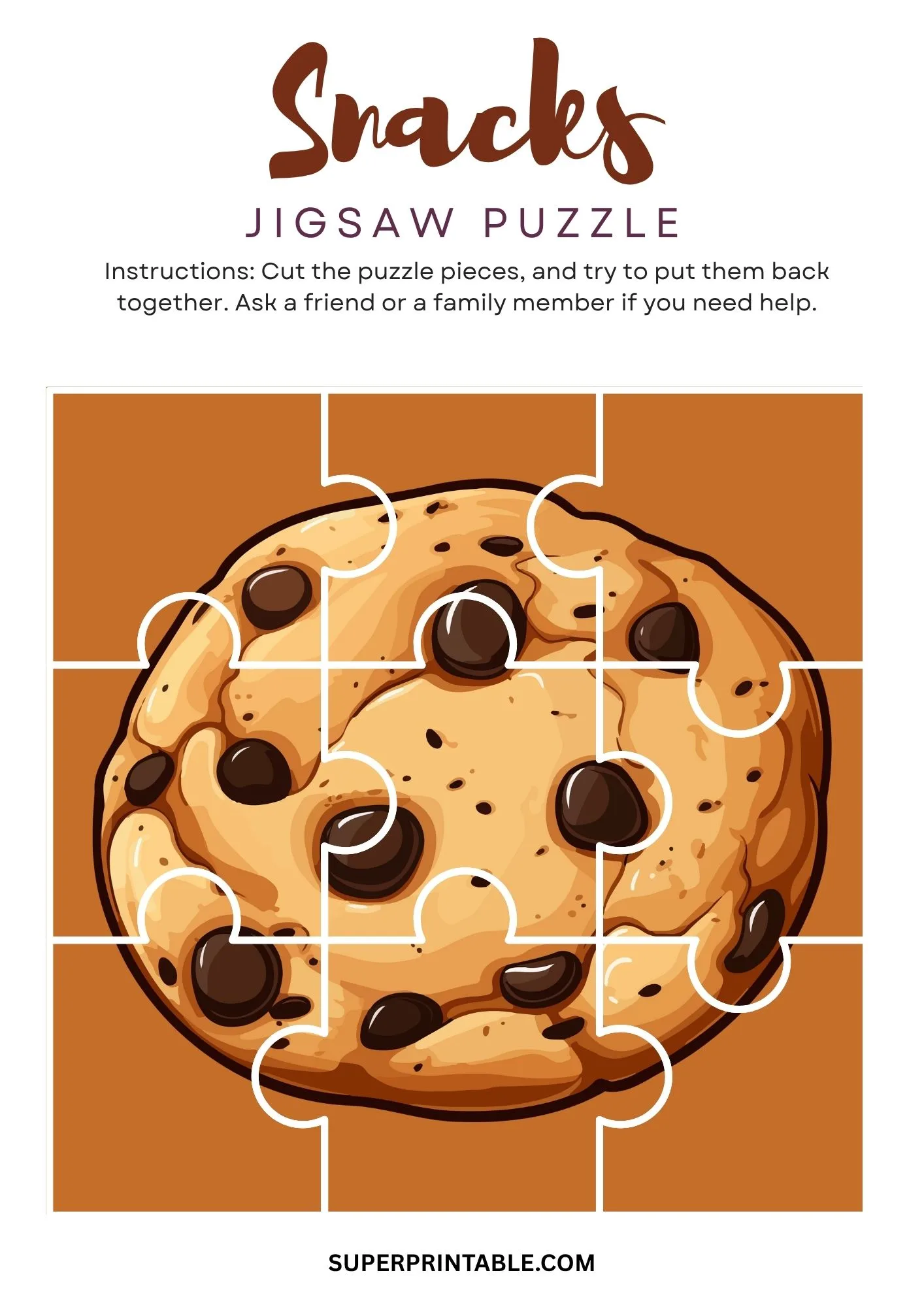 Snacks Jigsaw Puzzle Activity 7