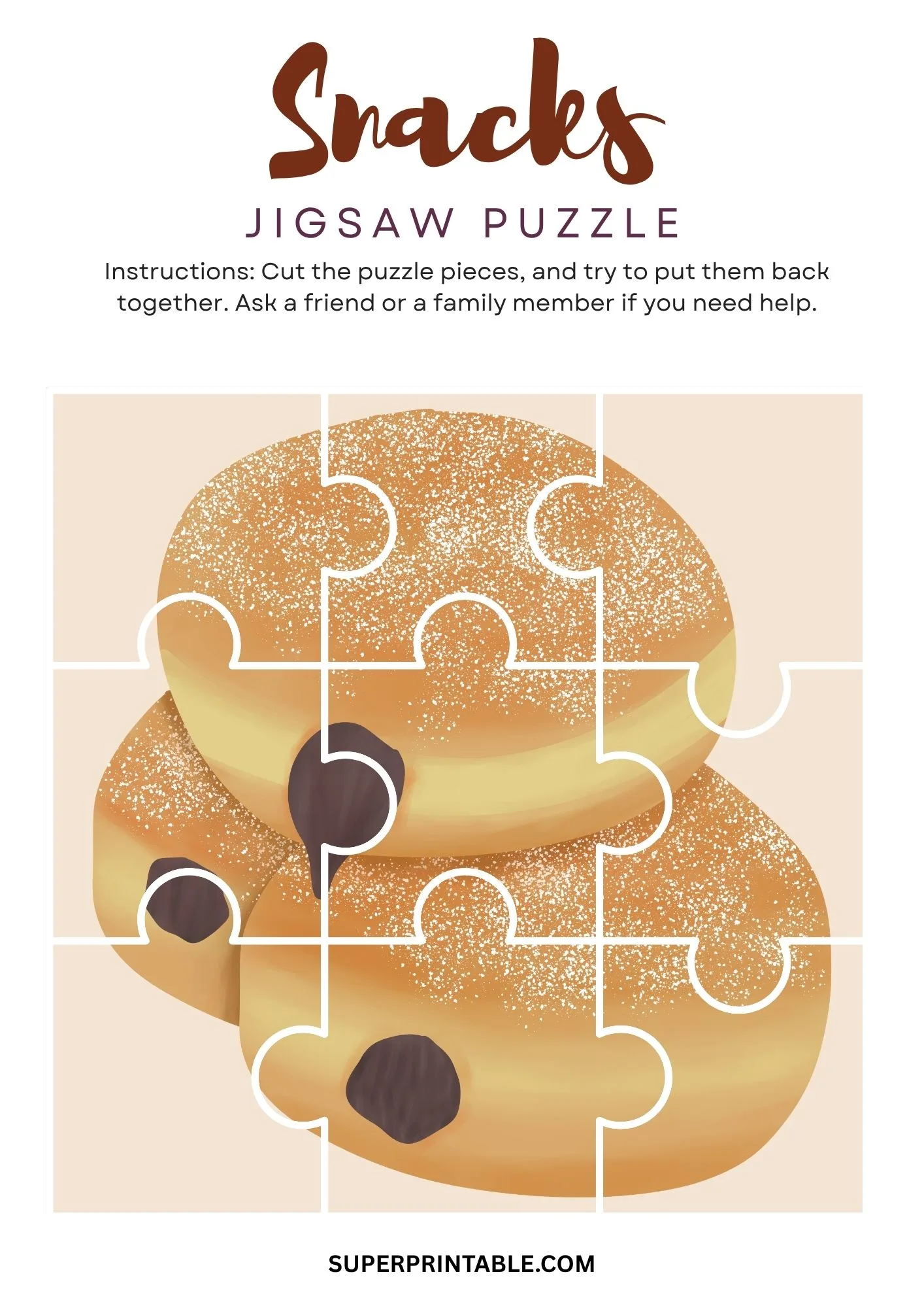 Snacks Jigsaw Puzzle Activity 8