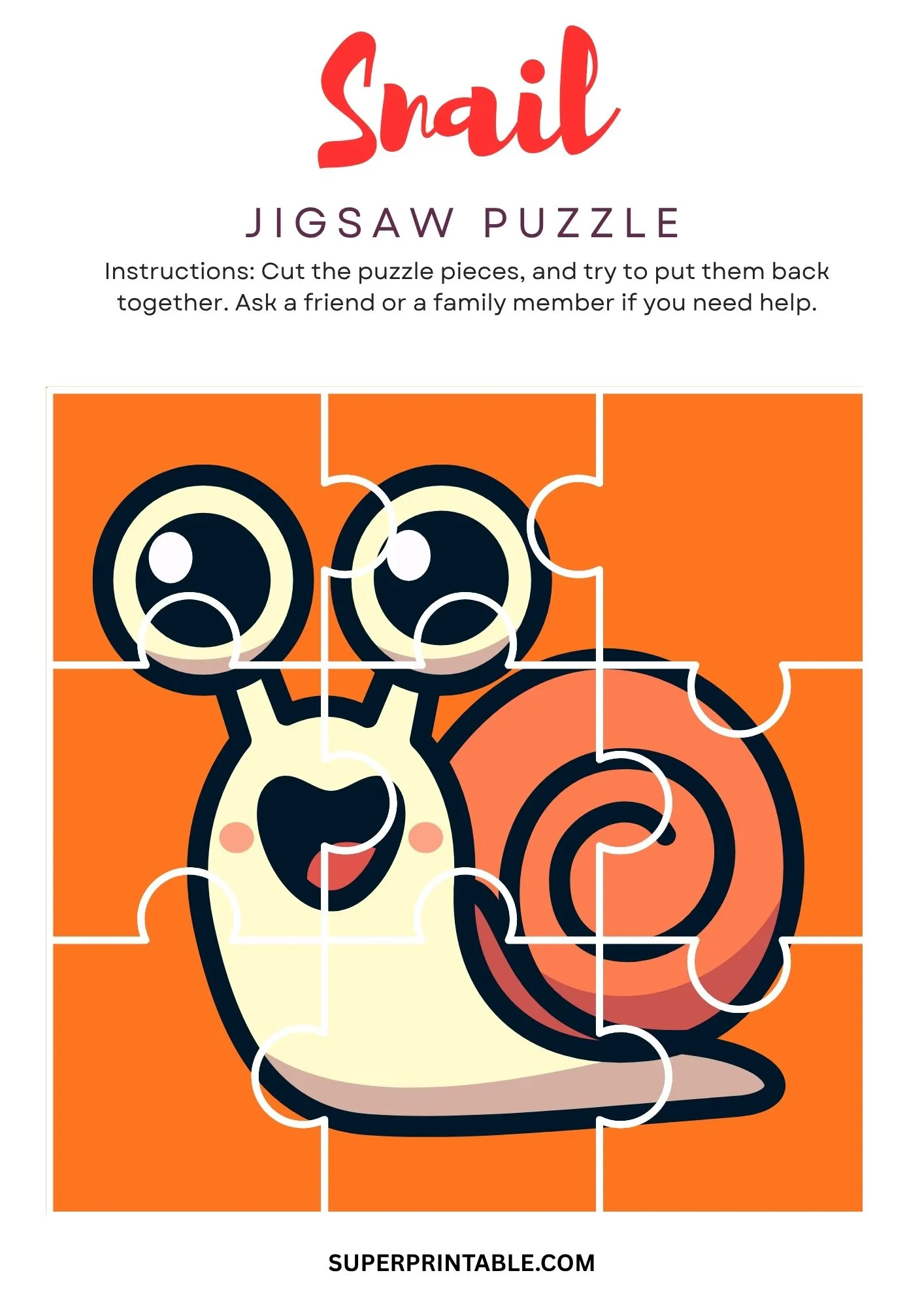Snail Jigsaw Puzzle Activity 4