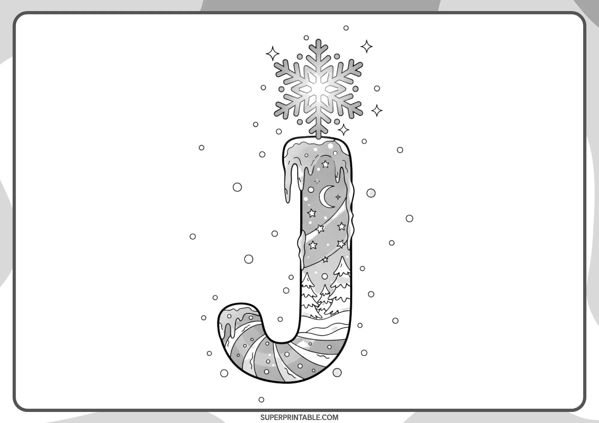 Snow & Ice Lowercase Alphabet Coloring Pages 10