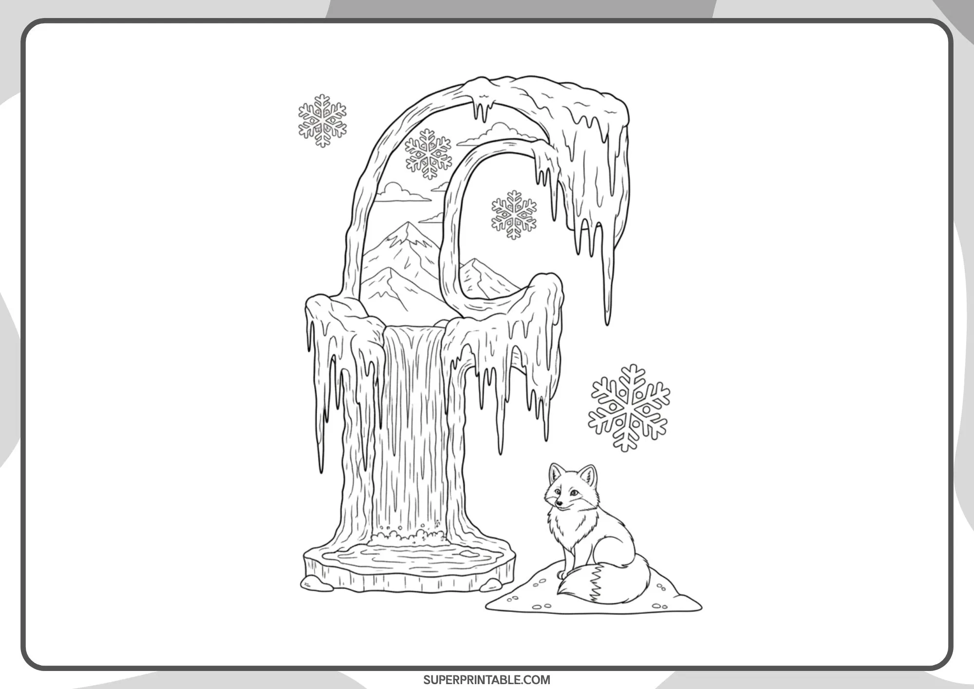 Snow & Ice Lowercase Alphabet Coloring Pages 6
