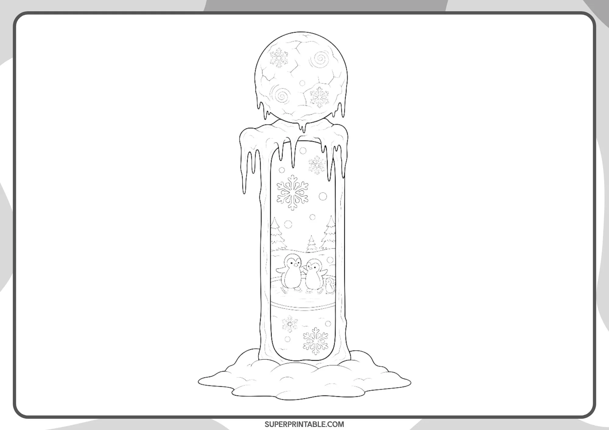 Snow & Ice Lowercase Alphabet Coloring Pages 9