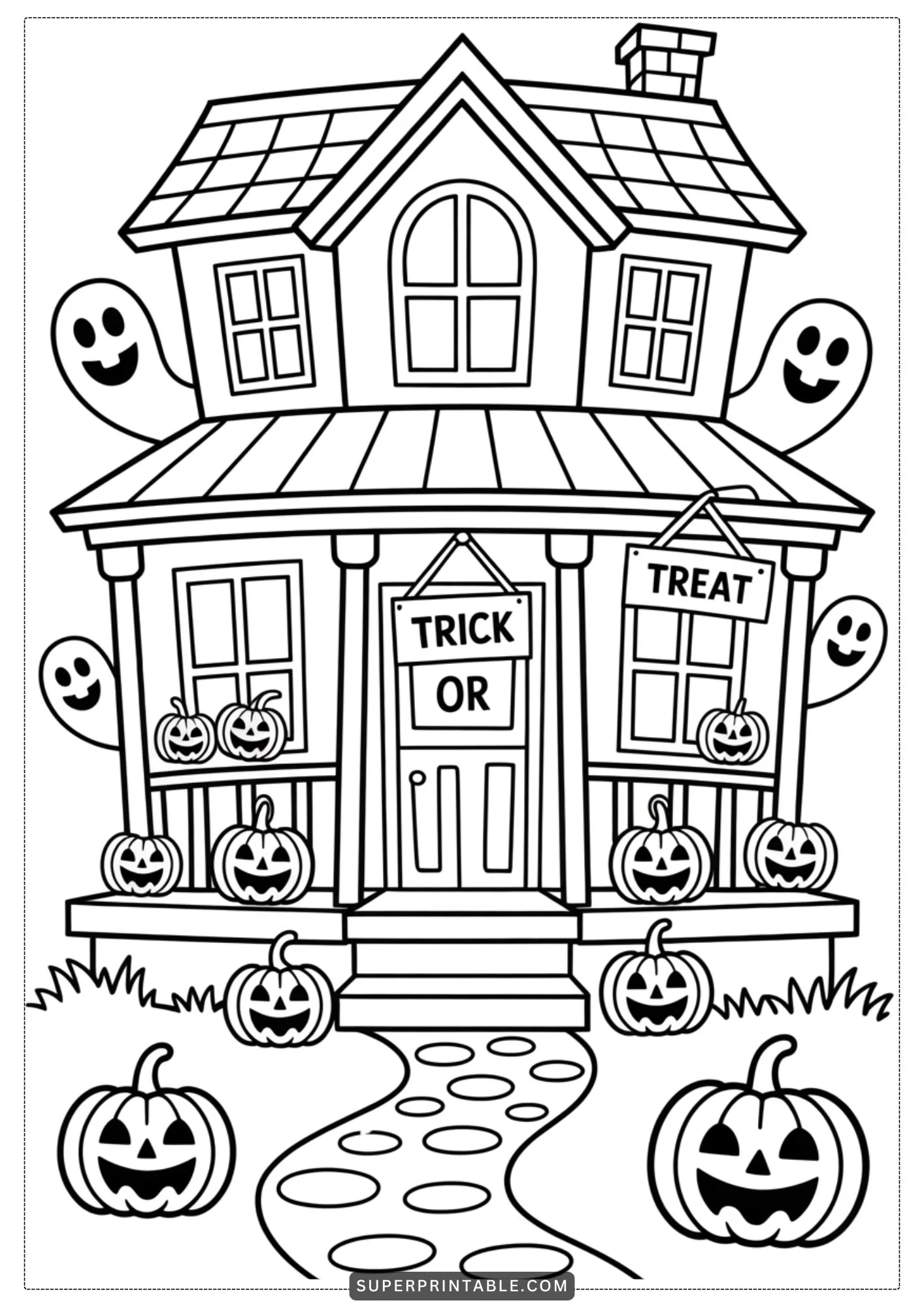 Spooky Sweet Halloween Coloring Pages for Kids 4