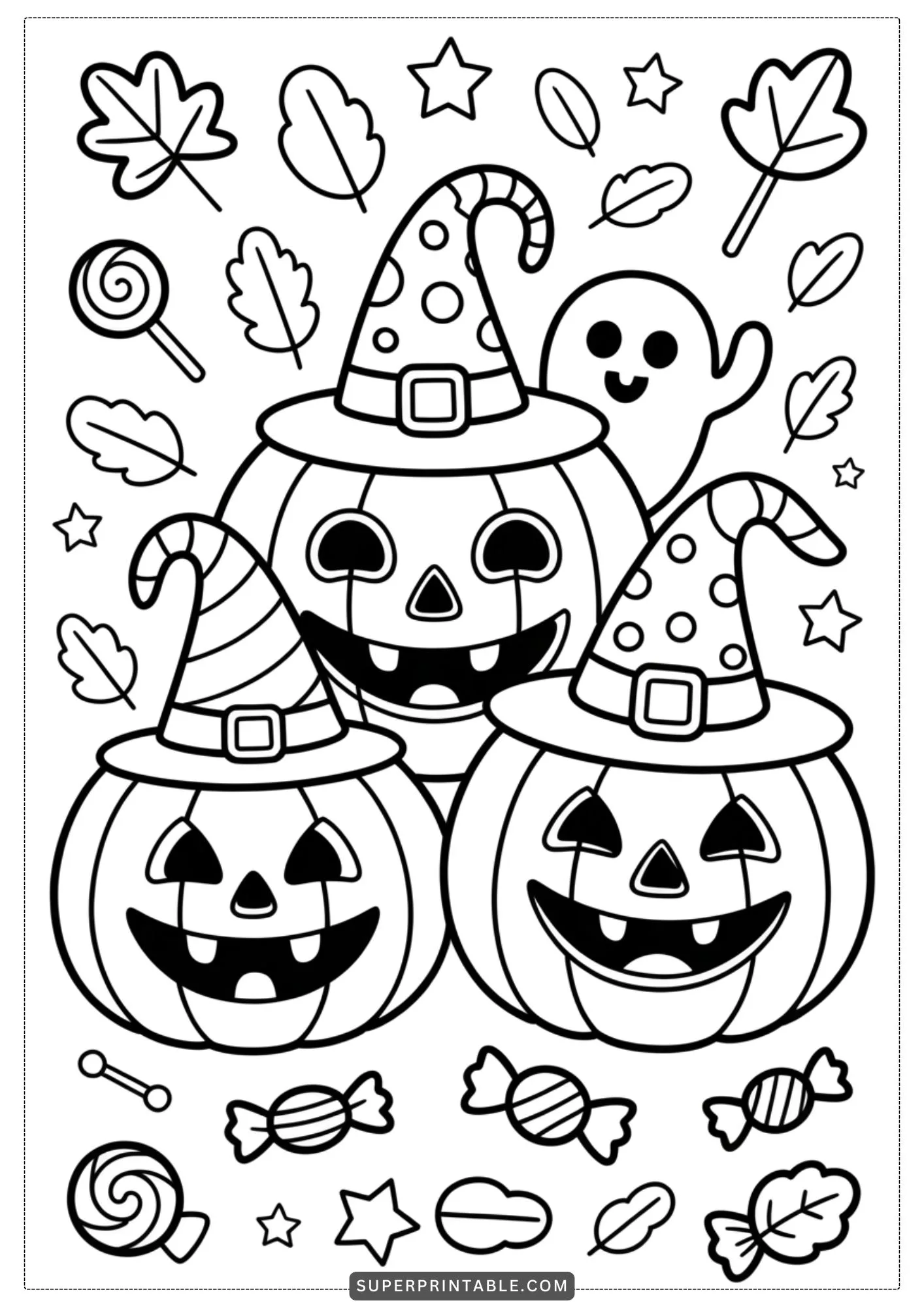 Spooky Sweet Halloween Coloring Pages for Kids 6