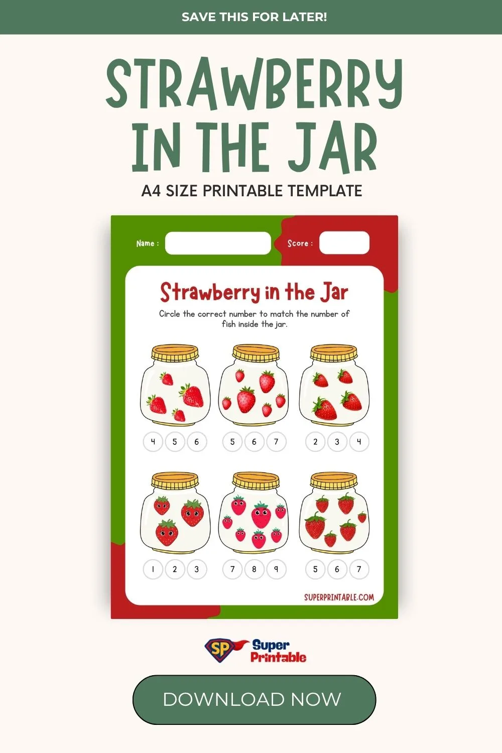 Strawberry in the Jar Pinterest Image